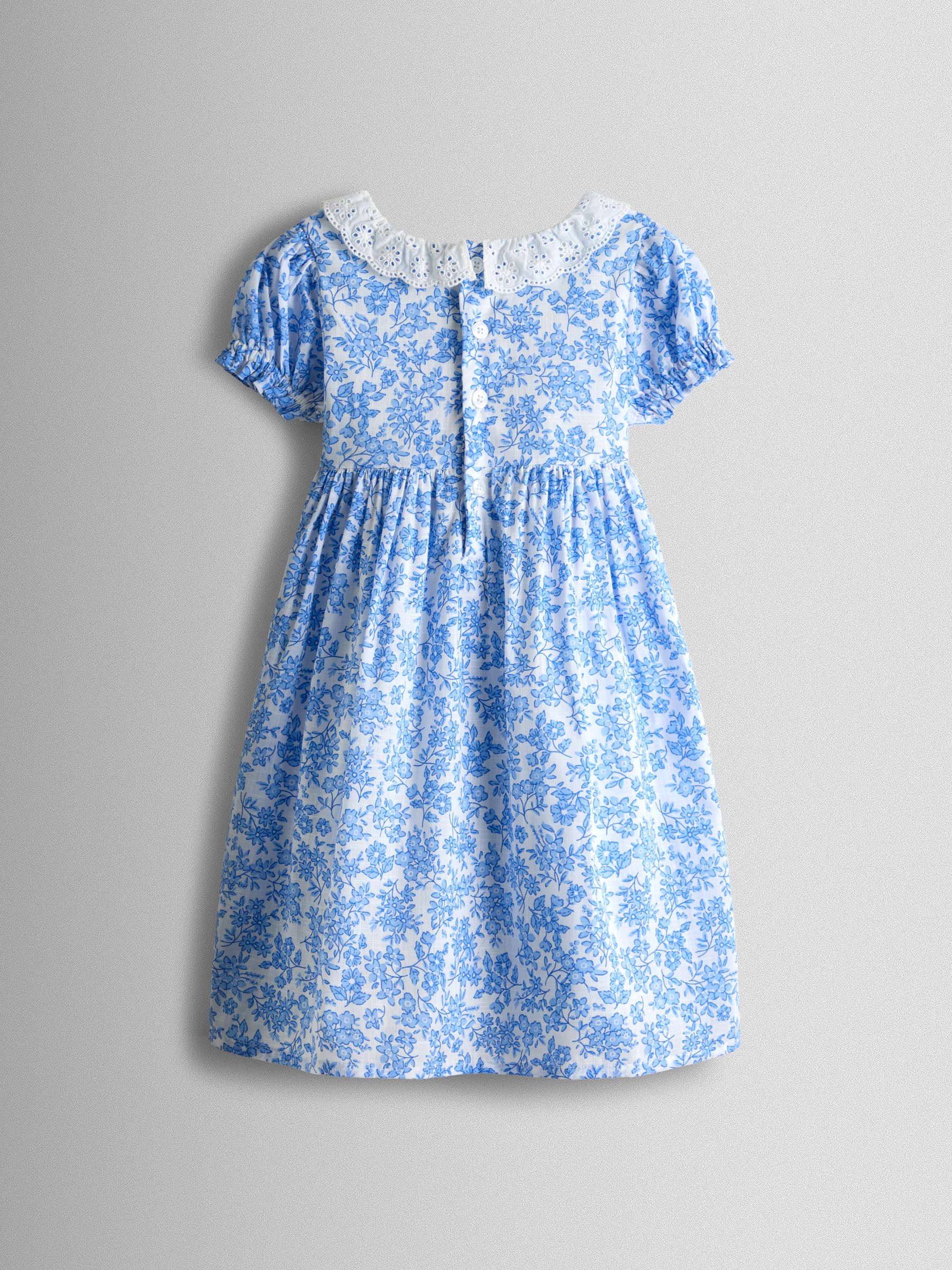 Blue Garden Floral Smocked Woven Dress - Image 3 of 7