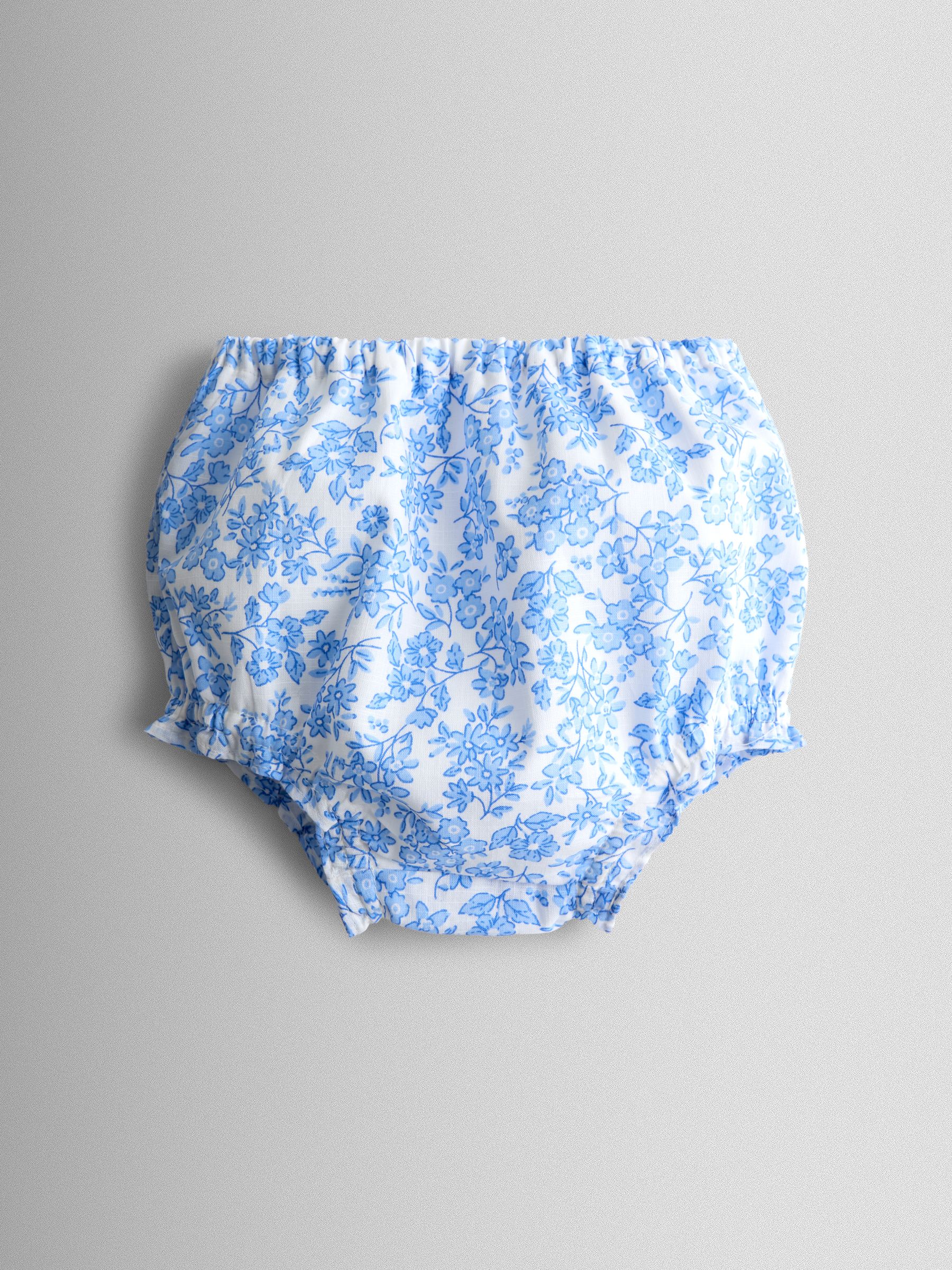 Blue Garden Floral Smocked Woven Dress - Image 4 of 7