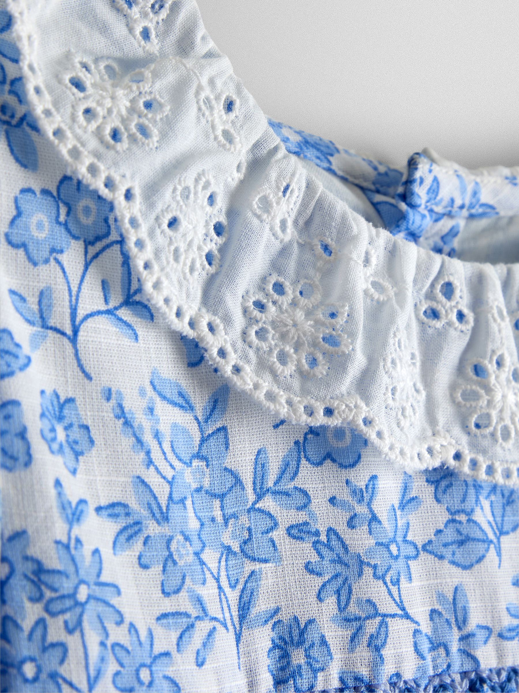 Blue Garden Floral Smocked Woven Dress - Image 6 of 7