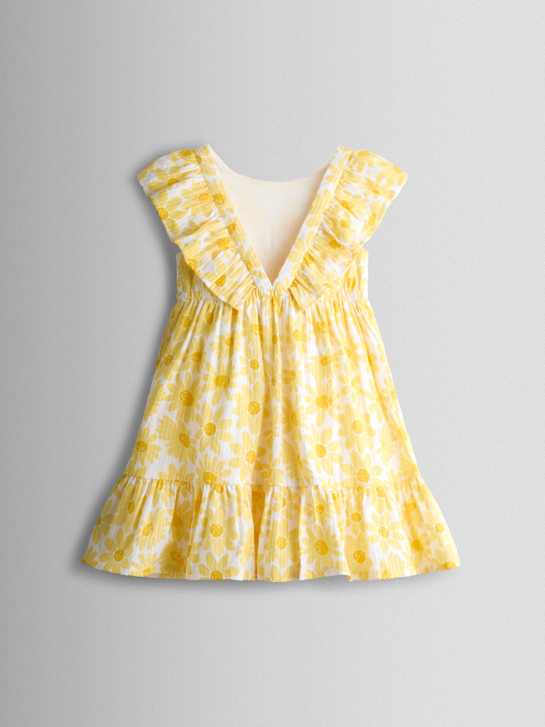 Yellow Daisy V back Frill Dress - Image 2 of 4