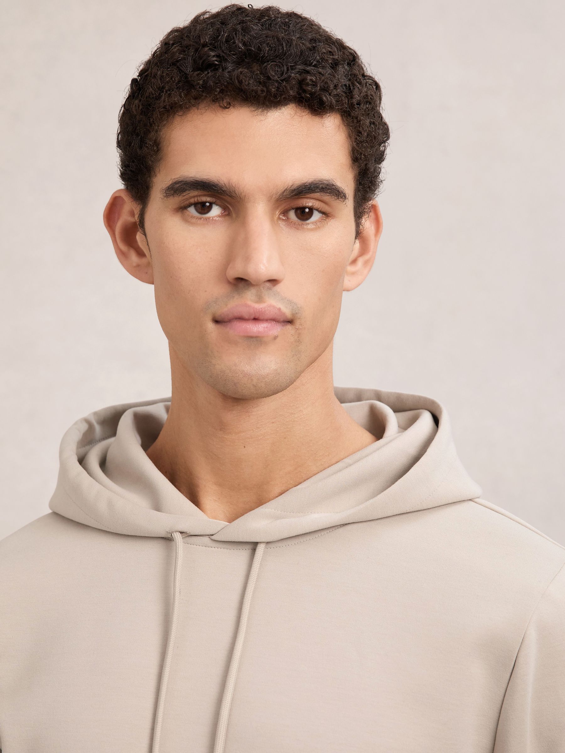 Premium Interlock-Jersey Hoodie in Stone - image 5