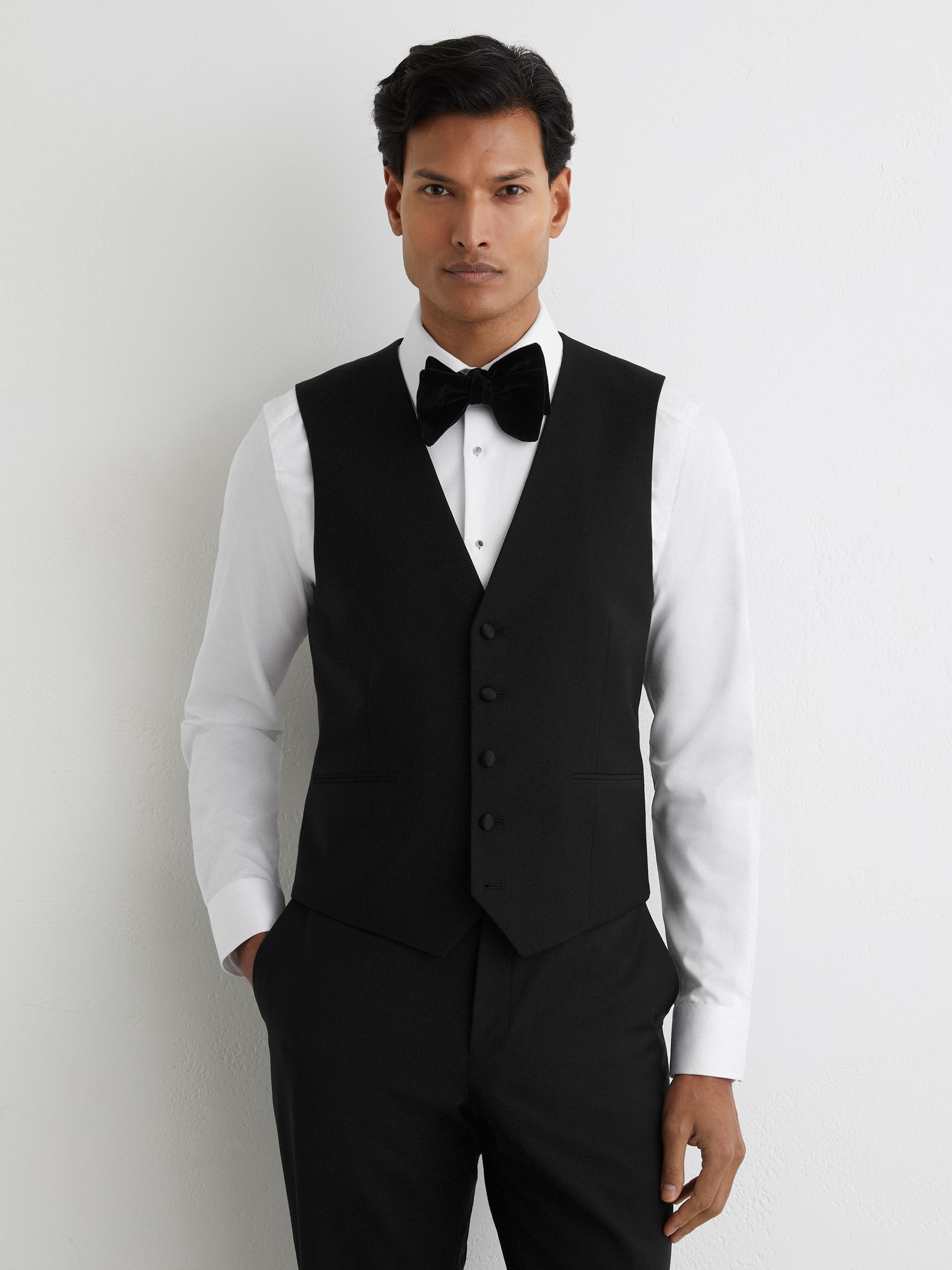 Wool-Blend Tailored-Fit Waistcoat in Black - image 2