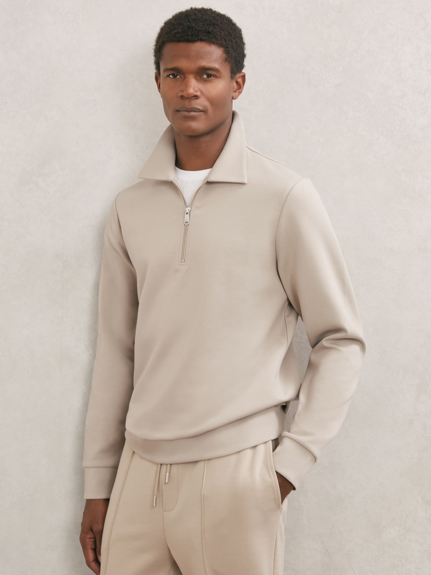 Premium Interlock Half-zip Polo Sweatshirt