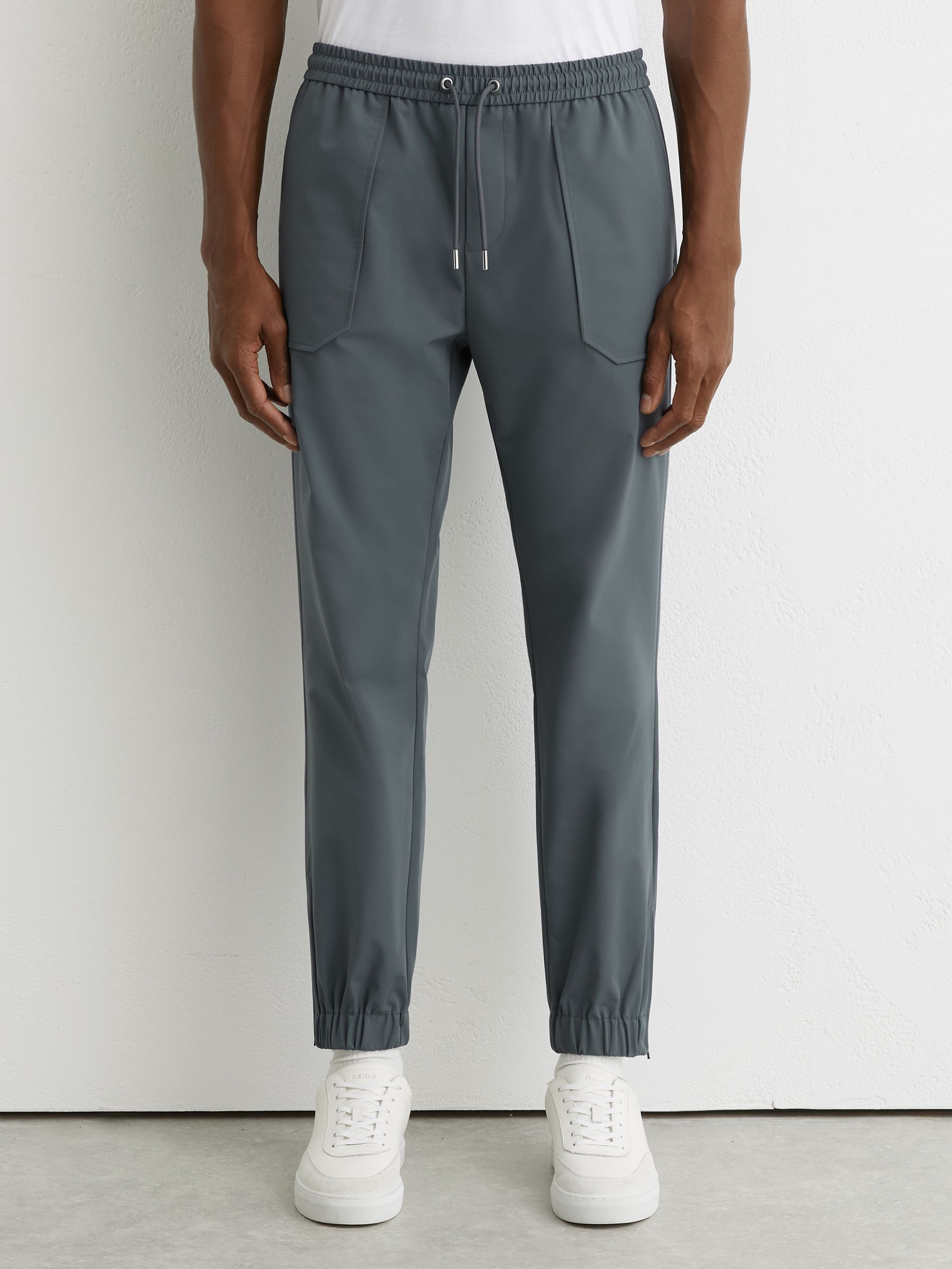 Technical Cuffed Drawstring Trousers in Airforce Blue - Image 3 of 6