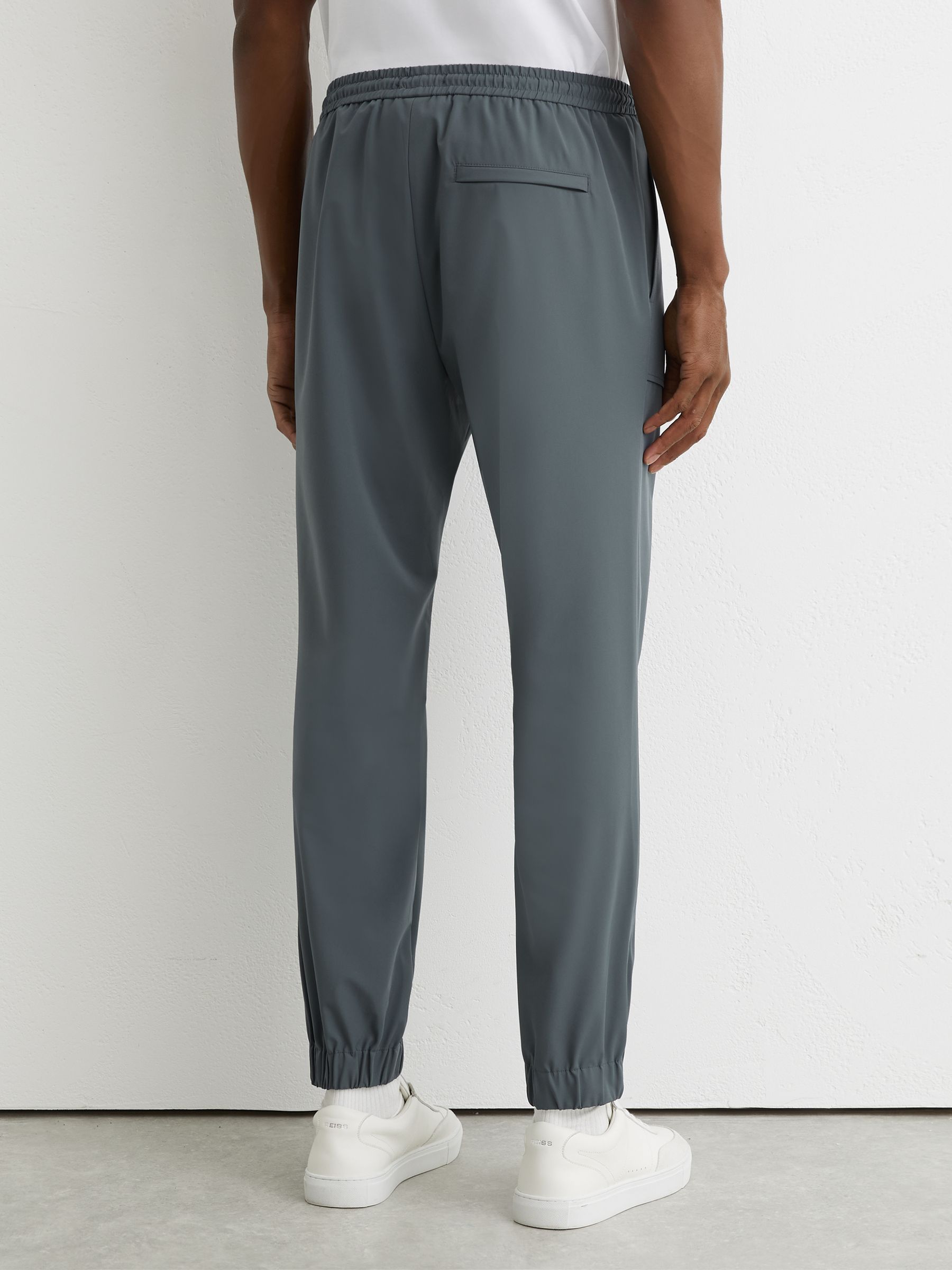 Technical Cuffed Drawstring Trousers in Airforce Blue - image 4