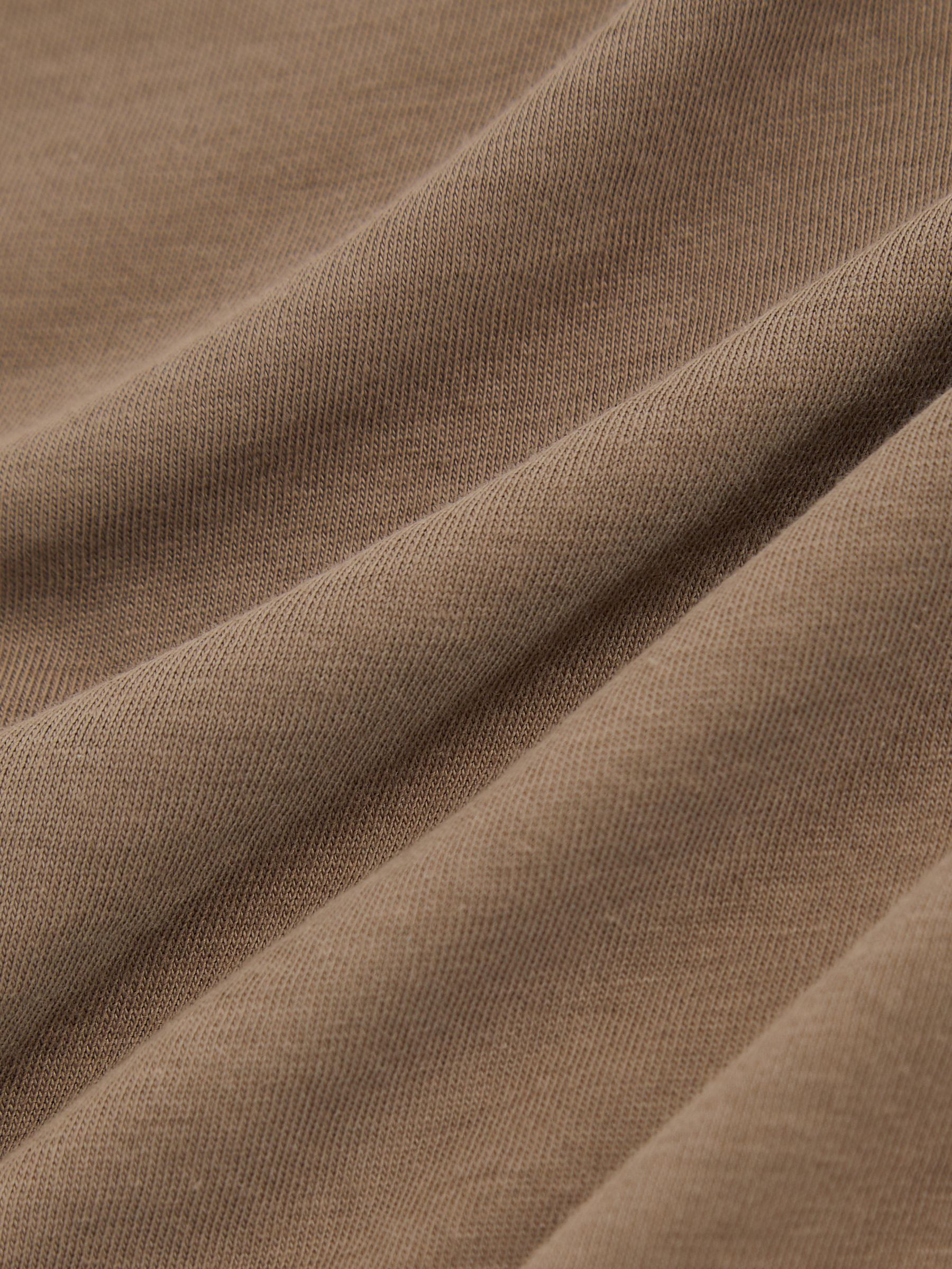 Cotton Crew-Neck Tailored-Fit T-Shirt in Taupe Brown - image 3