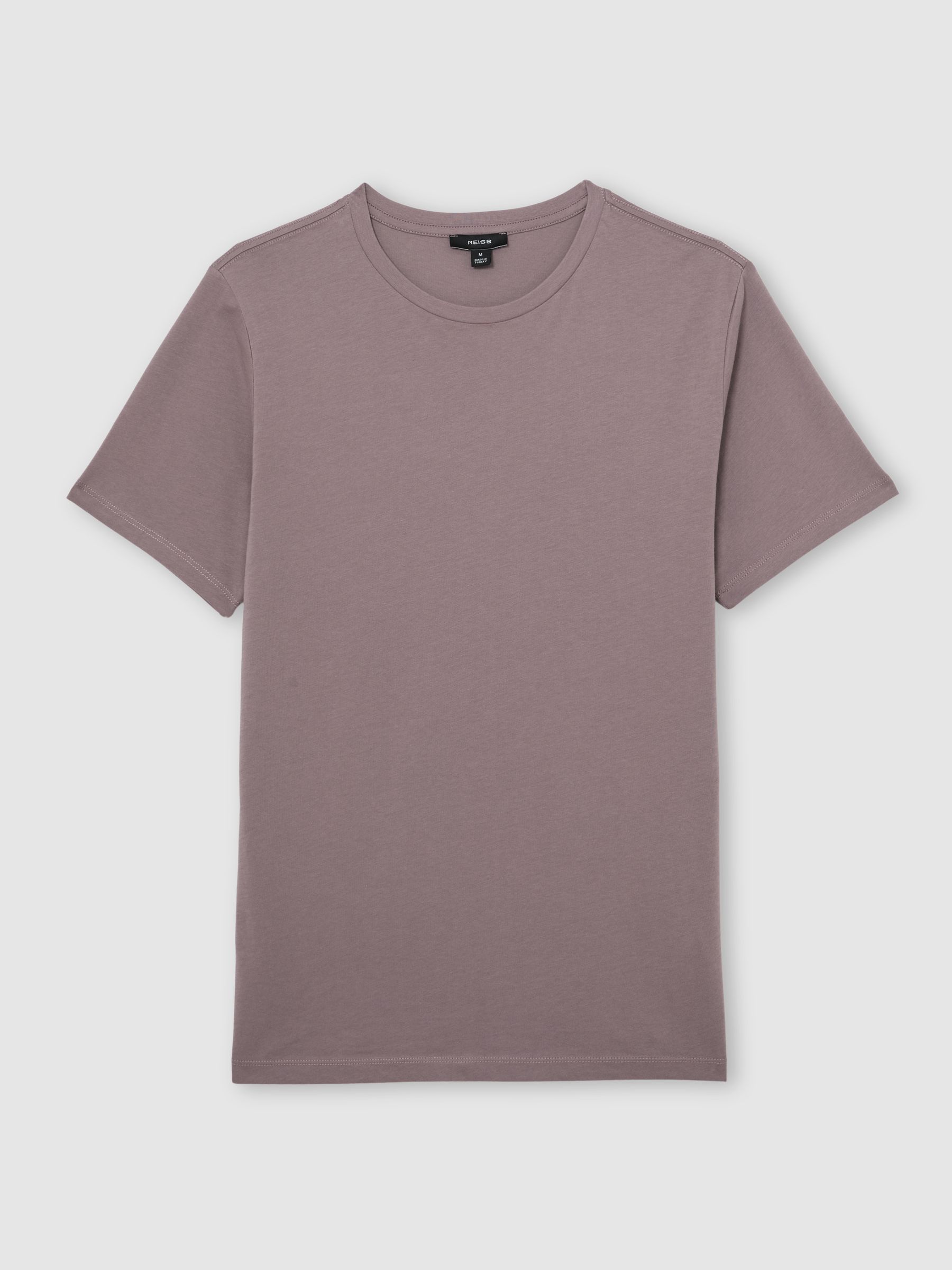 Cotton Crew Neck T-Shirt in Mauve - Image 2 of 6
