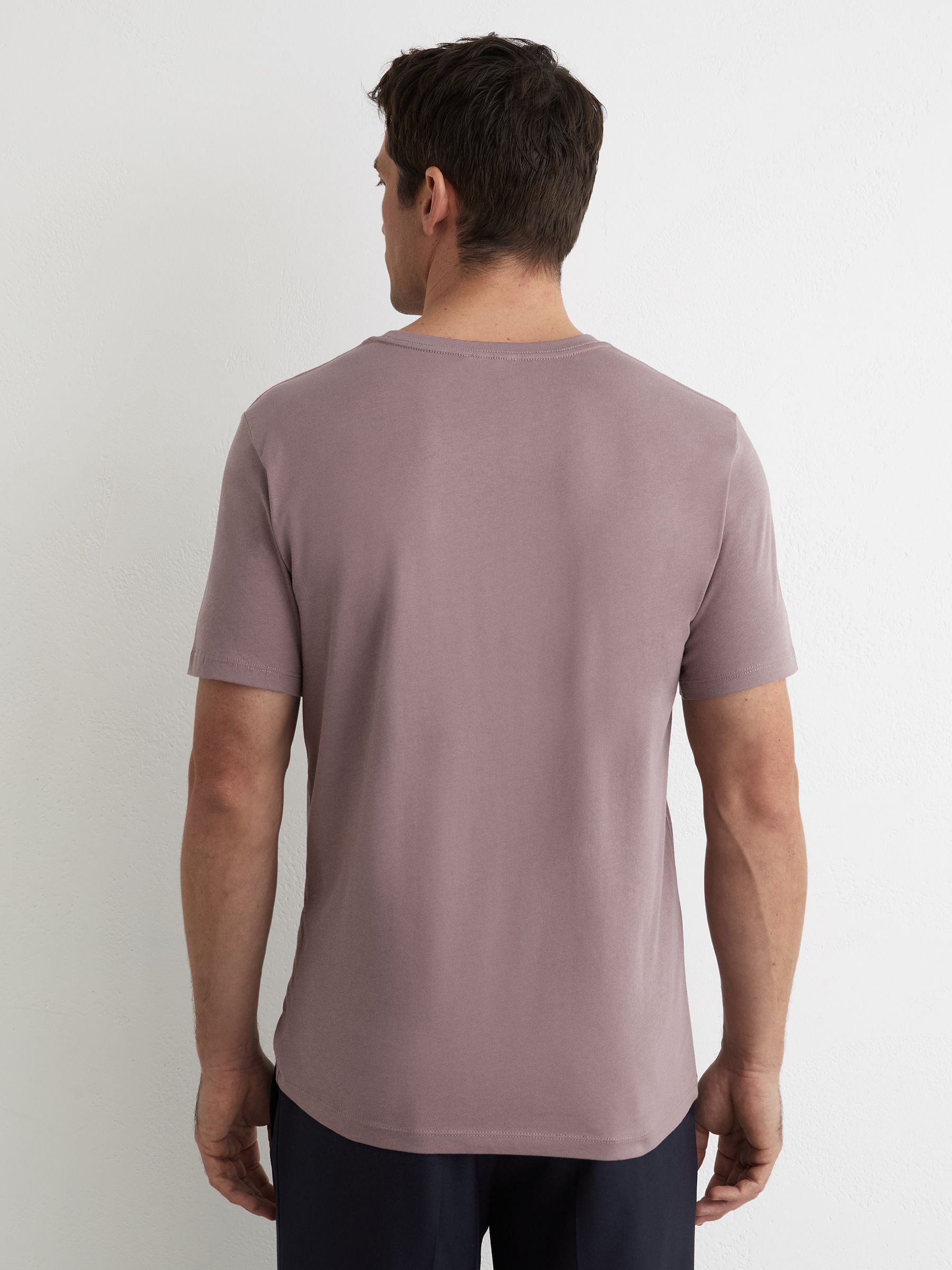 Cotton Crew-Neck Tailored-Fit T-Shirt in Mauve - image 5