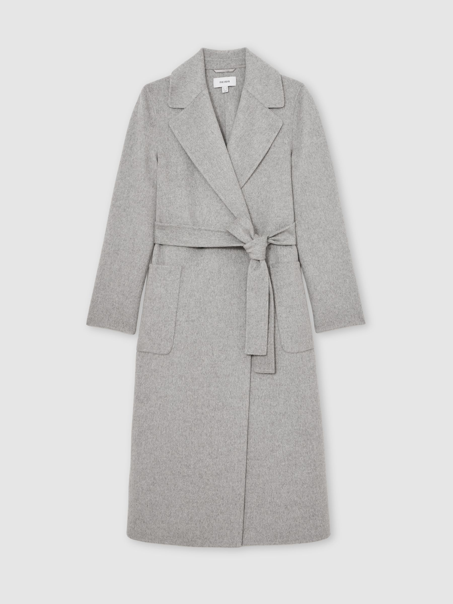 Petite Wool-Blend Double-Breasted Blindseam Coat in Grey