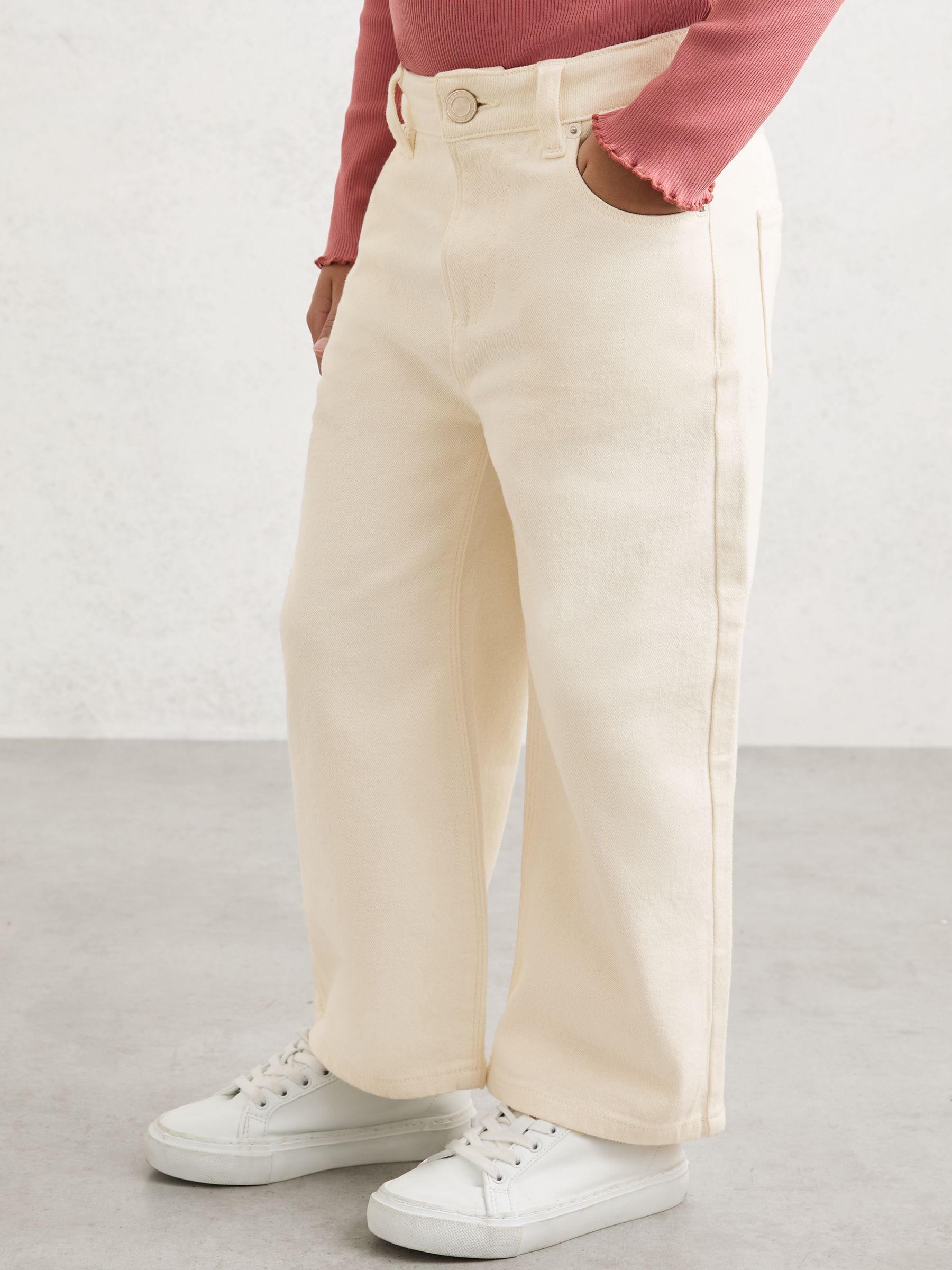 Wide-Leg Jeans in Ecru - Image 3 of 5