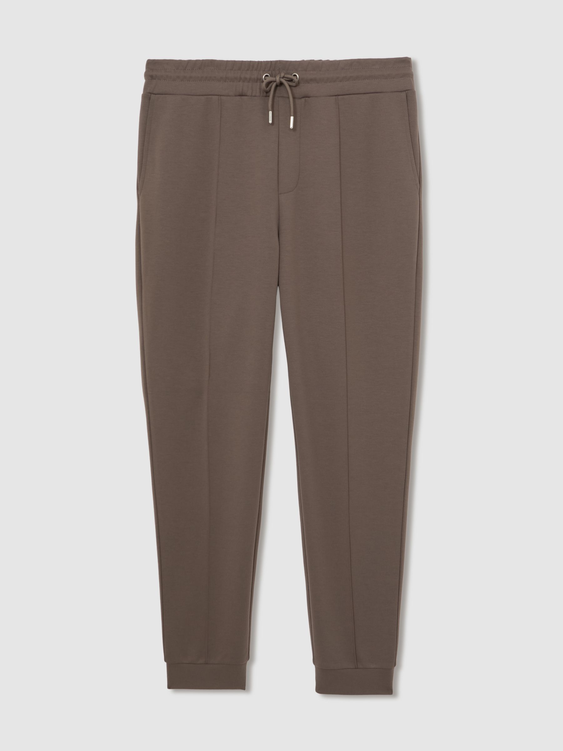 Premium Interlock-Jersey Joggers in Light Camel Brown - Image 2 of 6