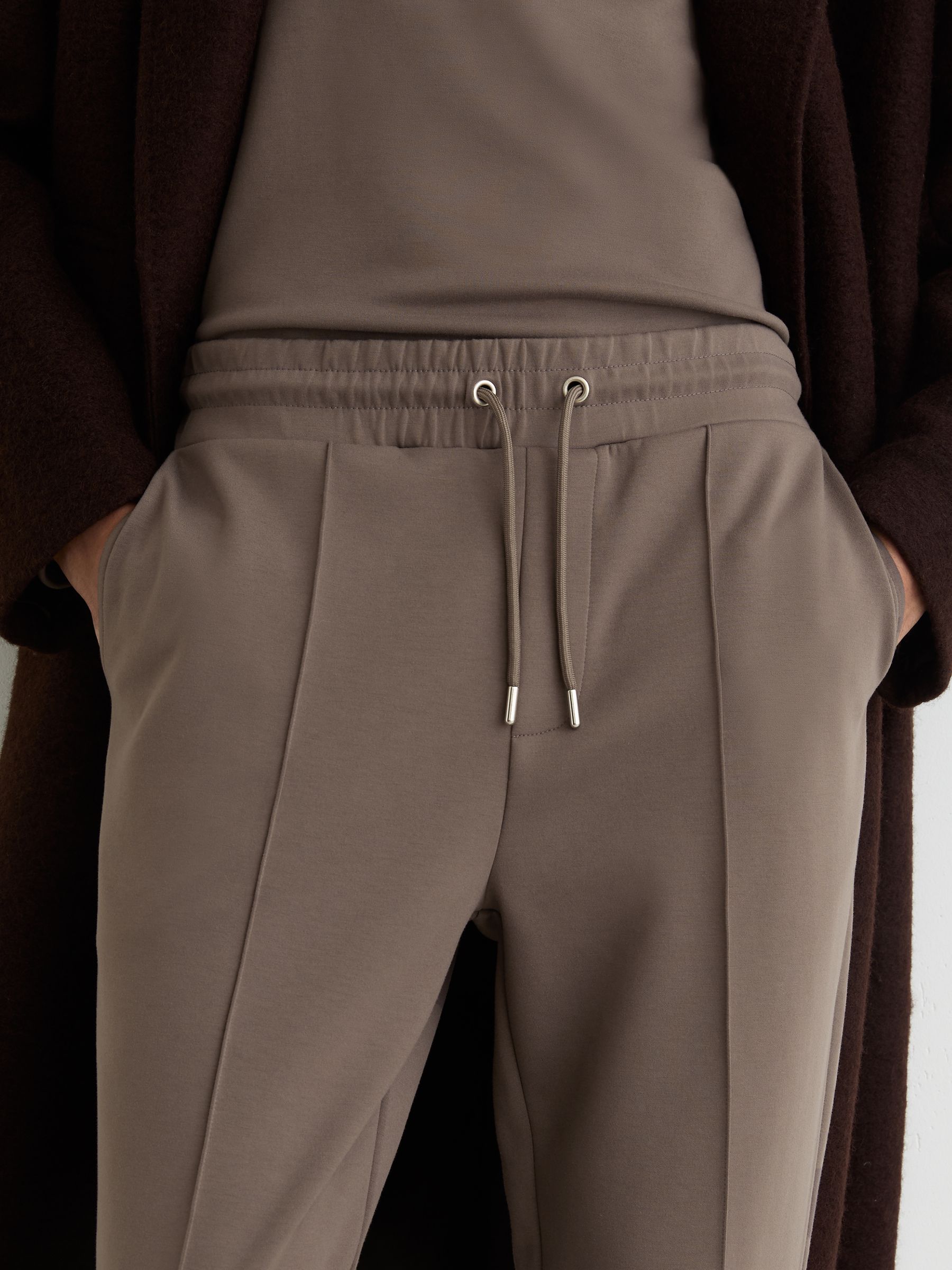 Stretch-Jersey Tailored Joggers in Light Camel Brown - image 5