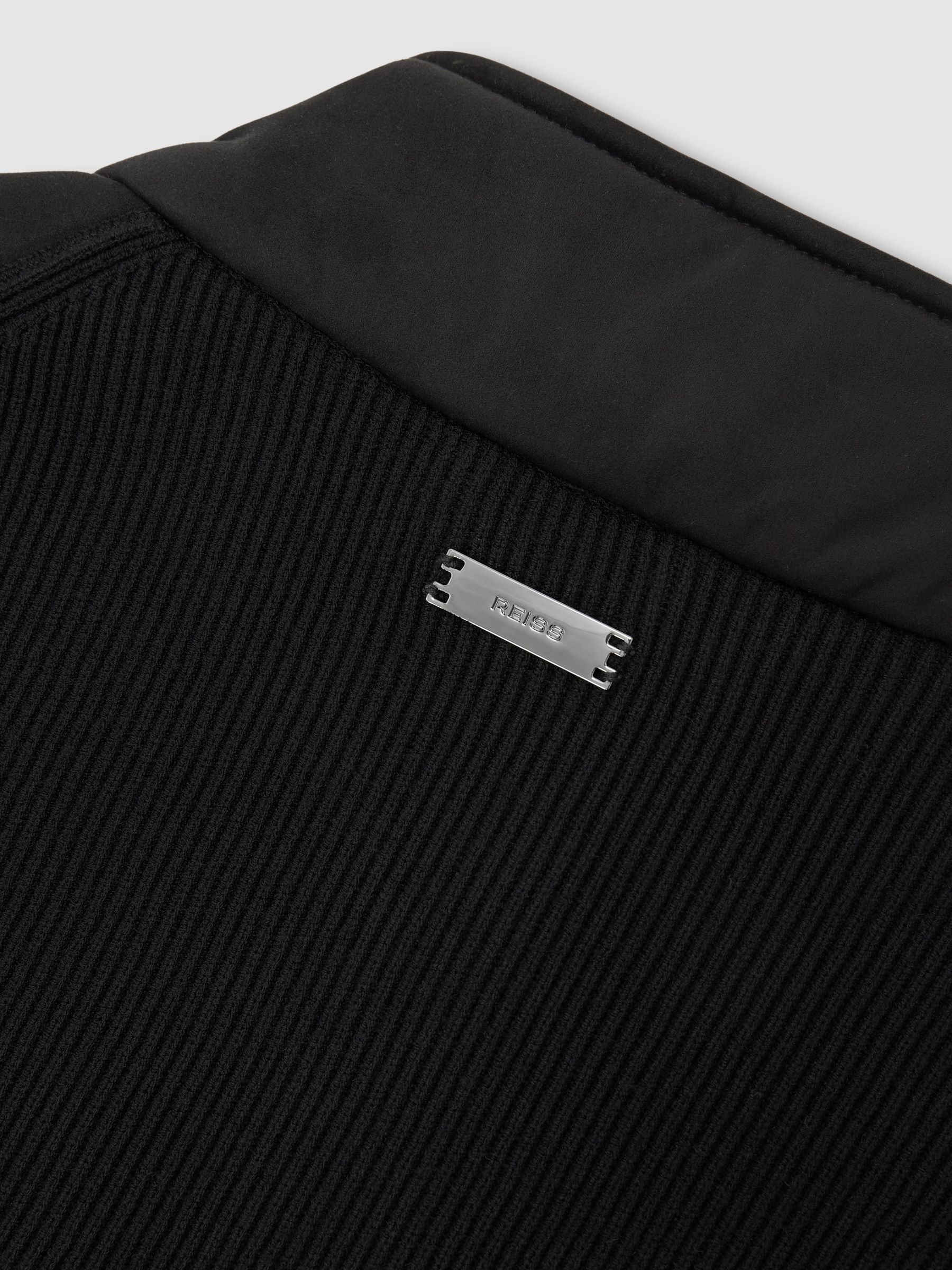Funnel-Neck Quilted Gilet in Black - image 3