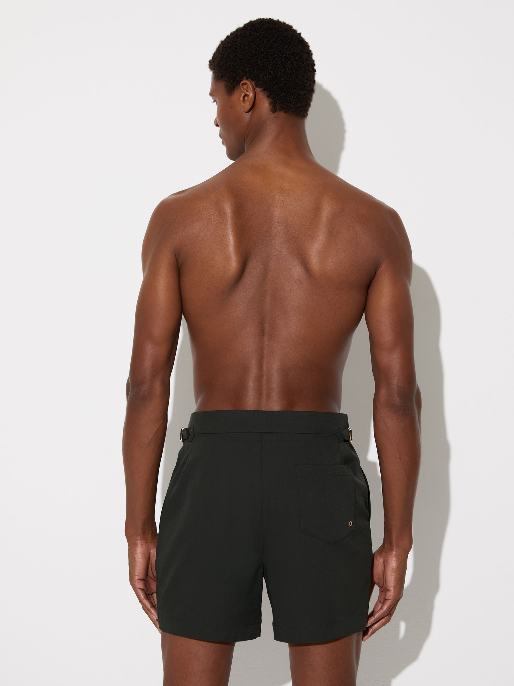 Side-Adjuster Swim Shorts in Bottle Green - Image 5 of 6