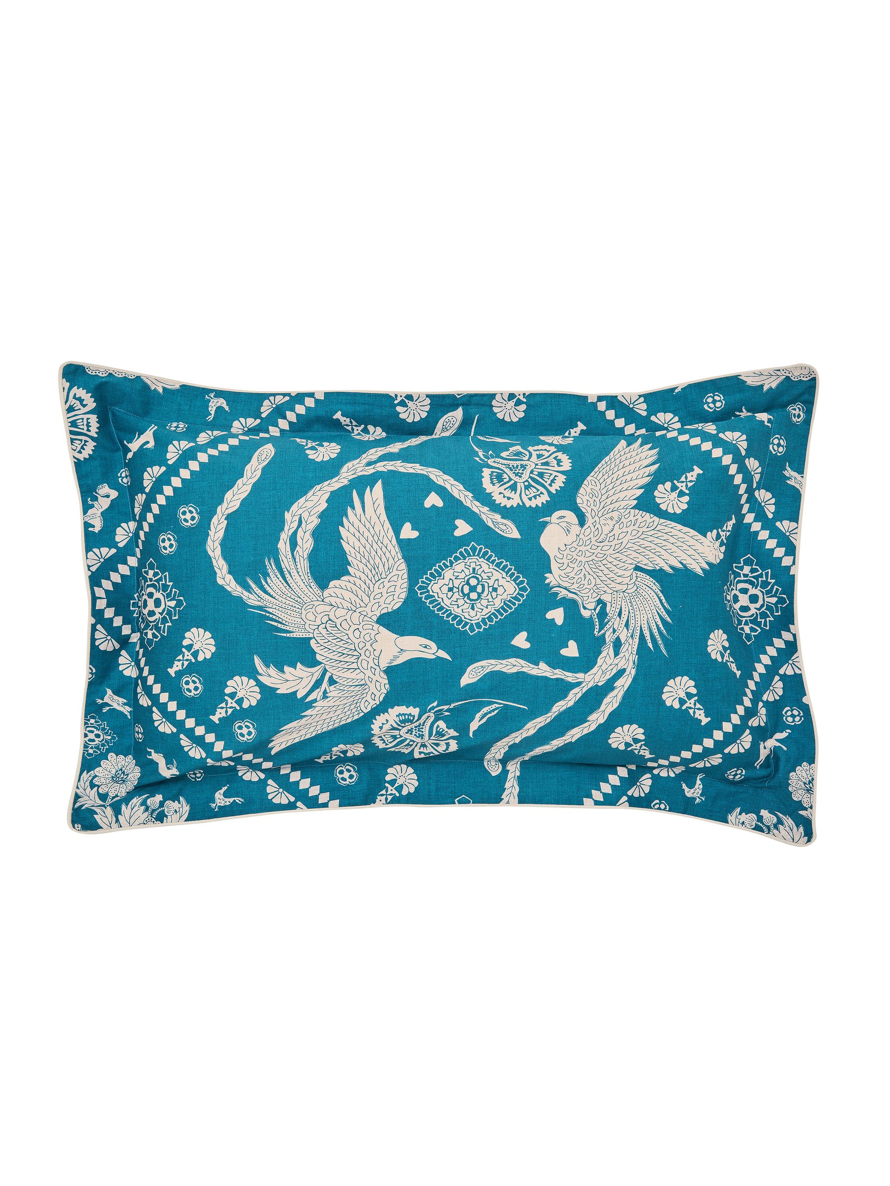 Blue Hidcote Birds Duvet Cover and Pillowcase Set - Image 4 of 4