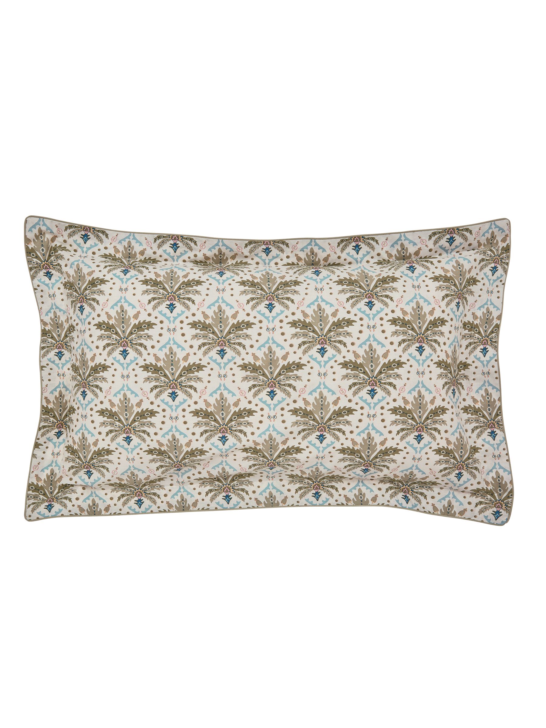 Cream Multi Palm Geo Duvet Cover and Pillowcase Set - Image 5 of 5