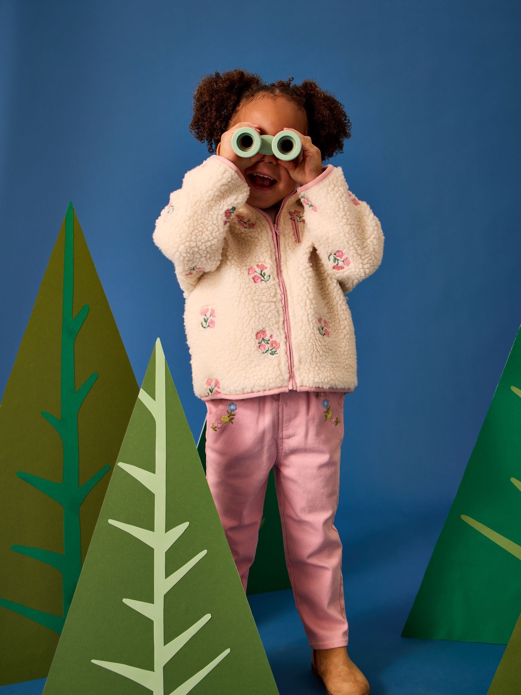 Mid Pink Floral Embroidered Twill Trousers - Image 3 of 3 Mid Pink Floral Embroidered Twill Trousers - Image 3 of 3