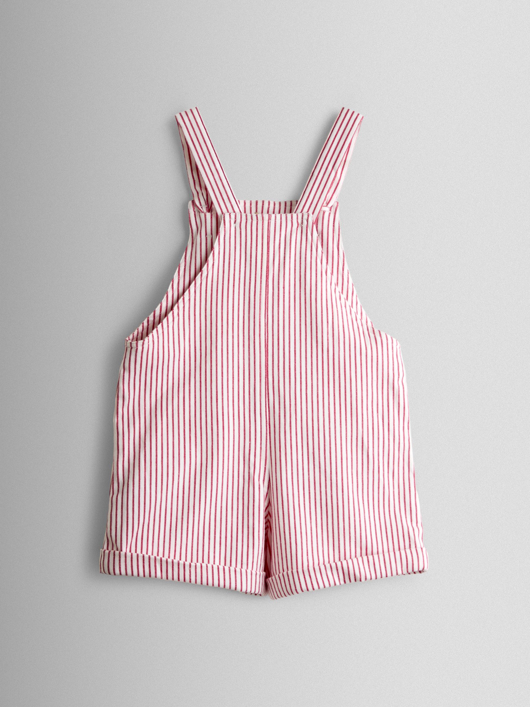 Red Floral Embroidered Stripe Dungaree - Image 2 of 3 Red Floral Embroidered Stripe Dungaree - Image 2 of 3