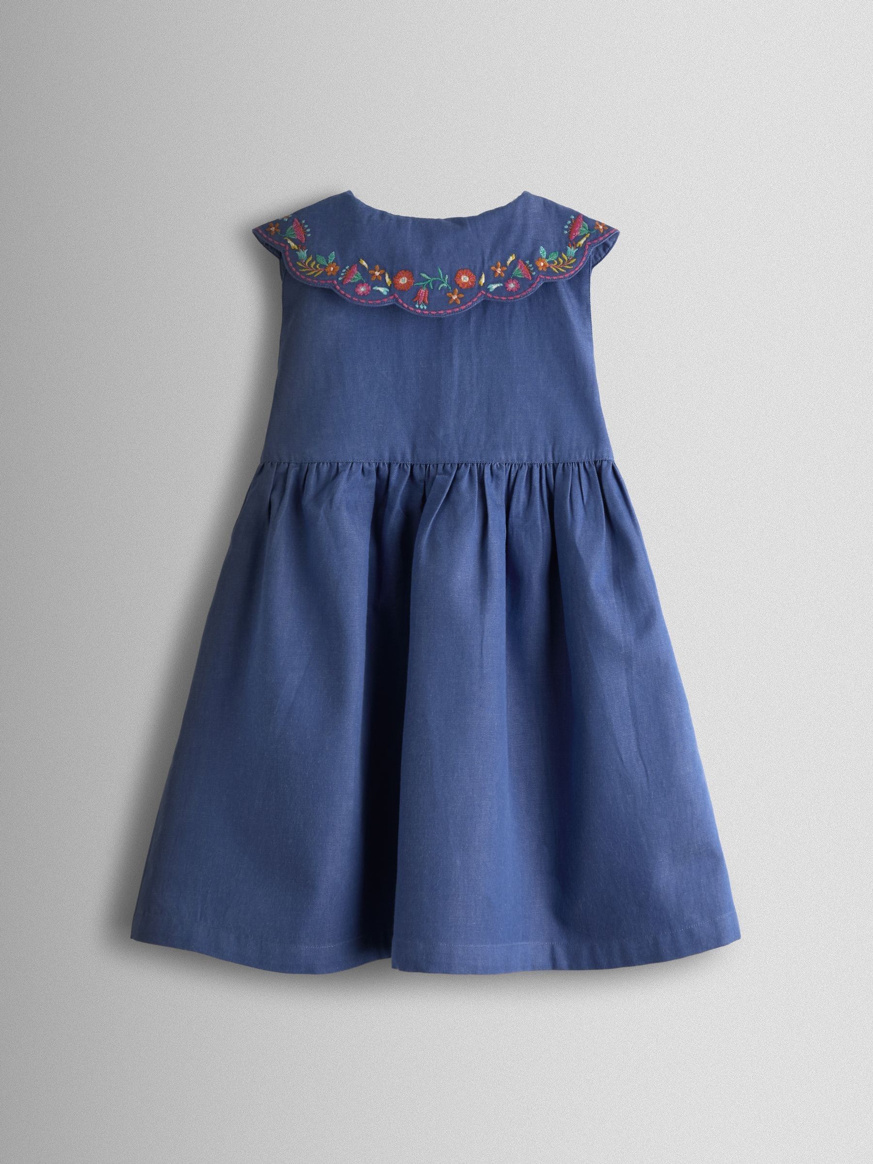 Blue Collared Sleeveless Button Through Dress - Image 2 of 3