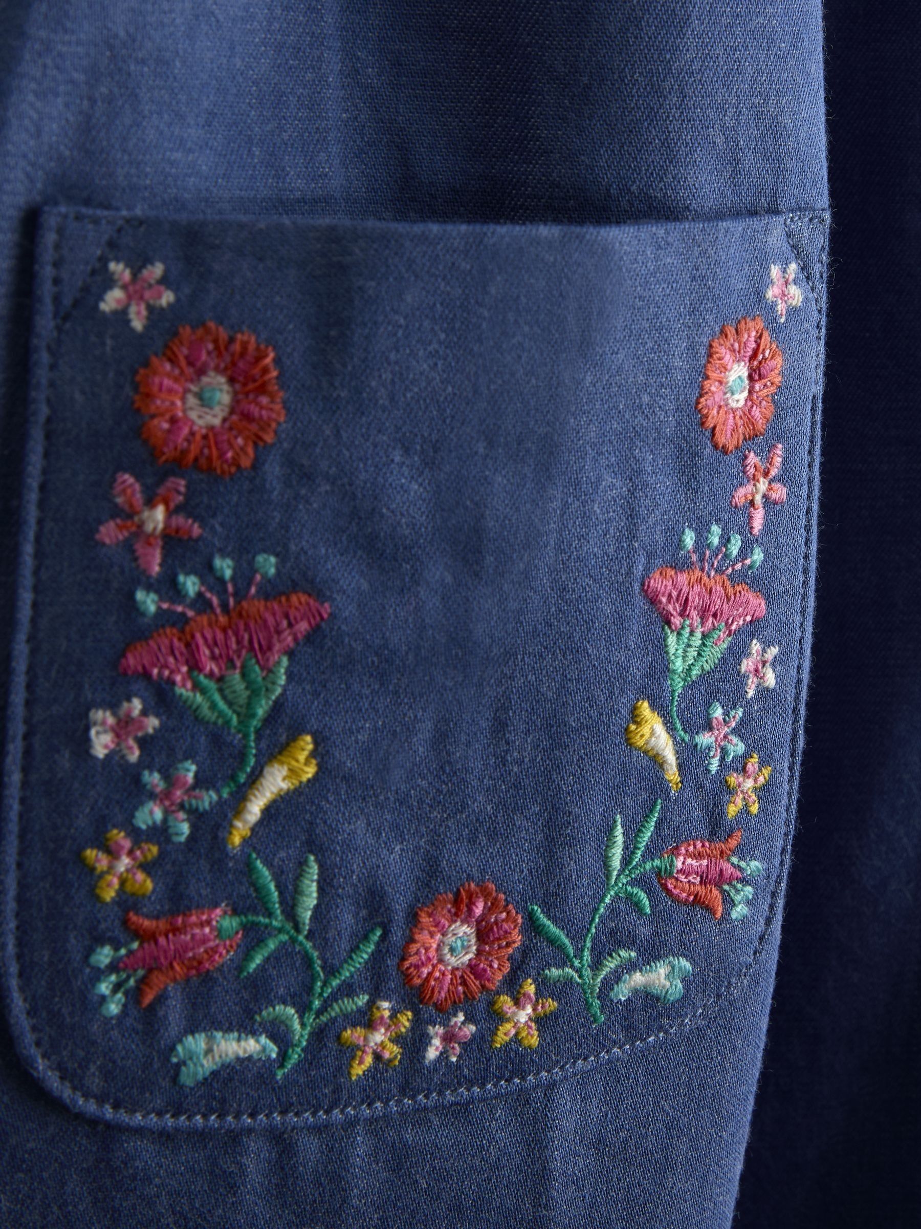 Blue Collared Sleeveless Button Through Dress - Image 3 of 3