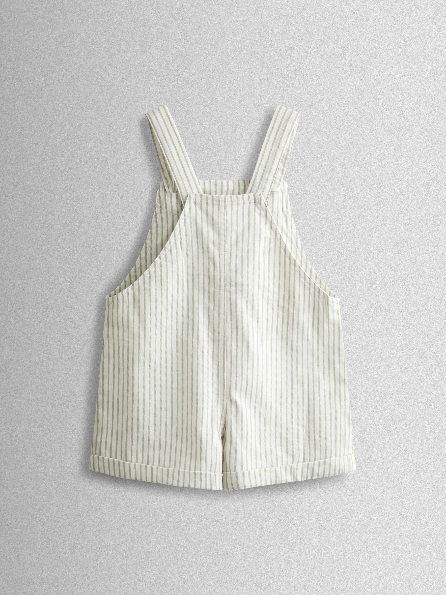 Green Floral Embroidered Stripe Dungaree - Image 2 of 4