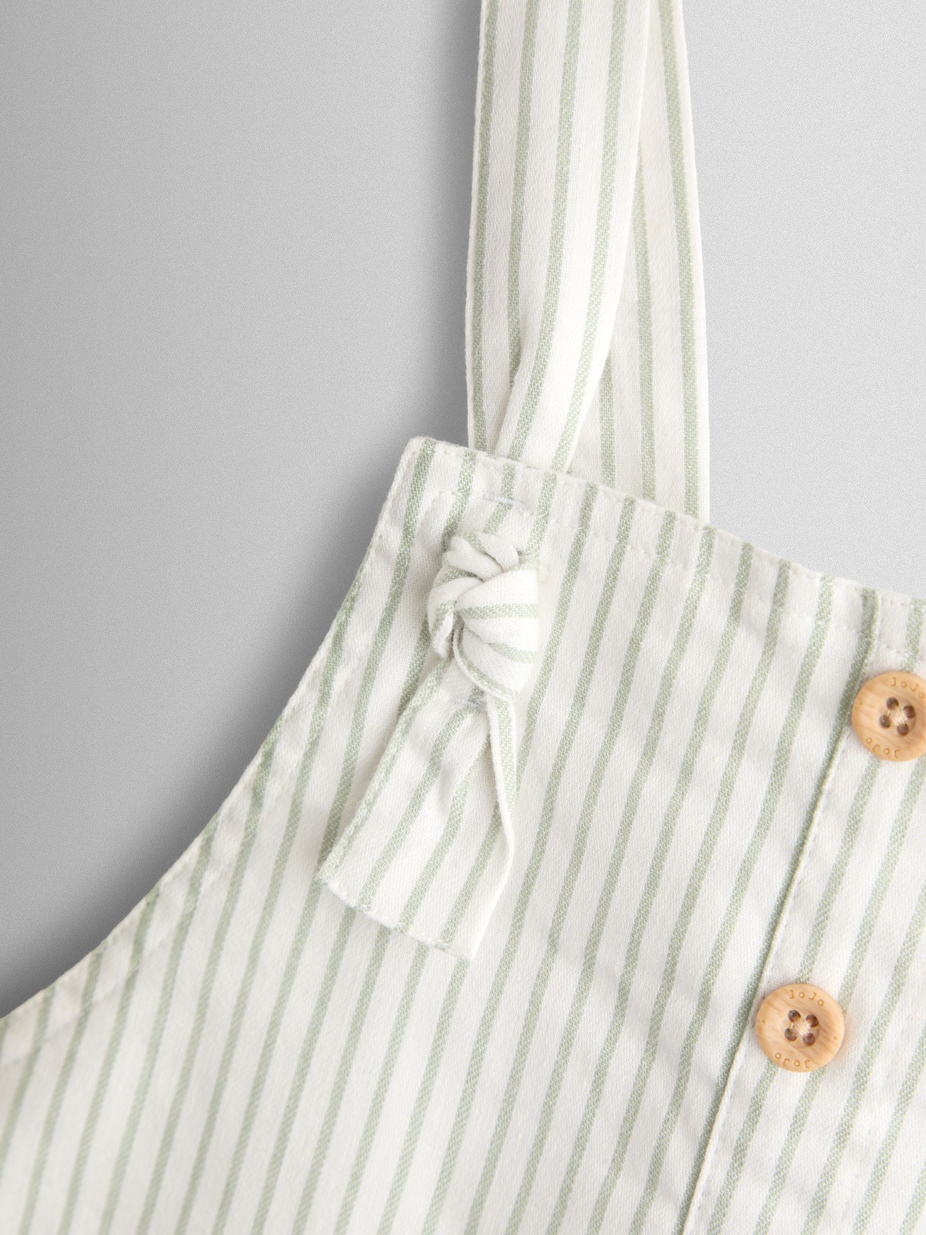 Green Floral Embroidered Stripe Dungaree - Image 4 of 4