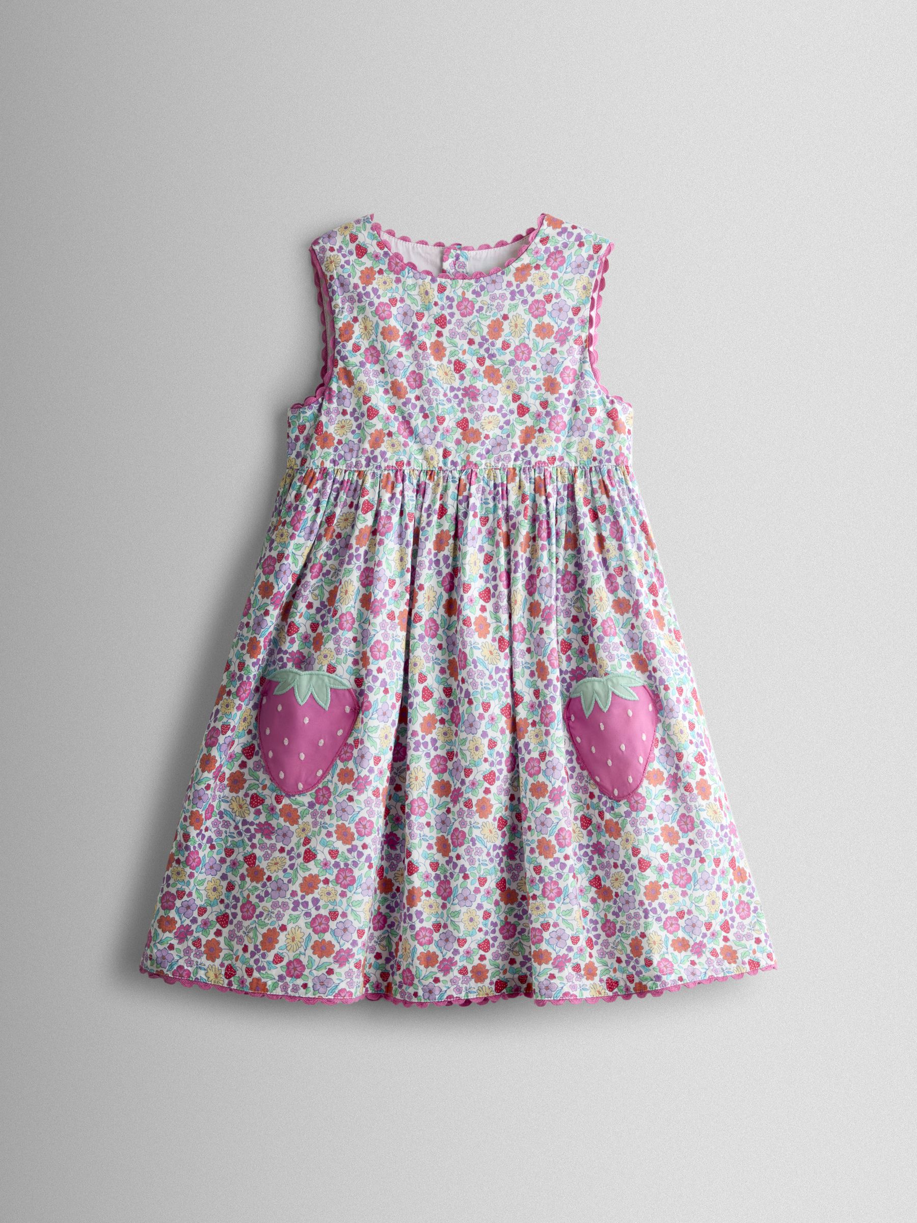 Pink Appliqué Pocket Sleeveless Dress - Image 1 of 4