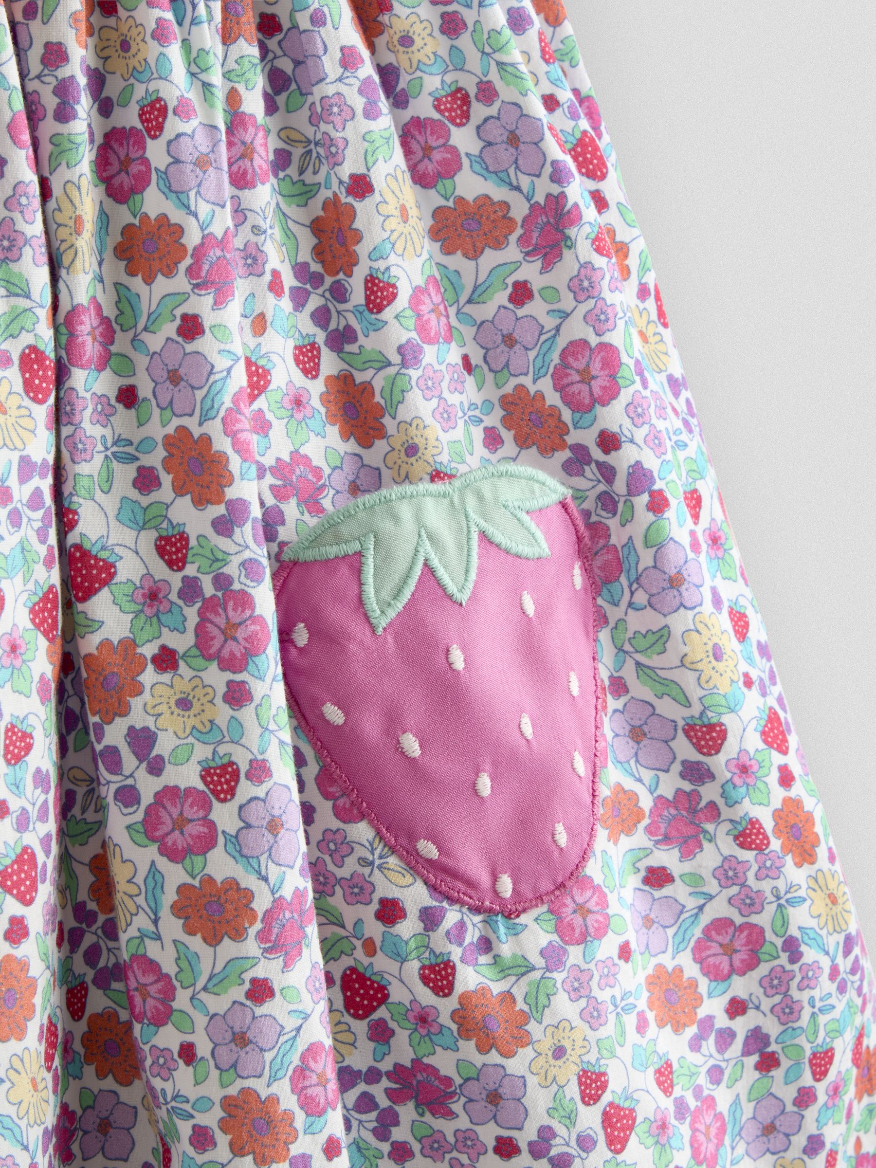 Pink Appliqué Pocket Sleeveless Dress - Image 3 of 4