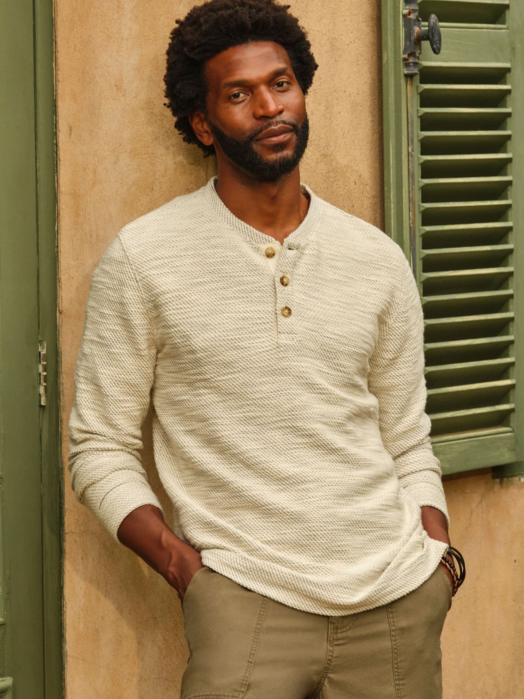 Oatmeal Woolacombe Henley - Image 1 of 7