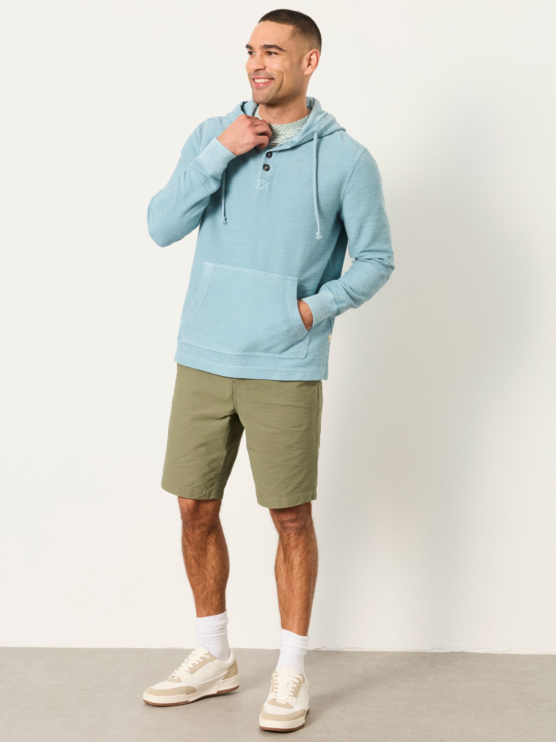 Chambray Blue Beach Half Neck Hoodie - Image 3 of 6