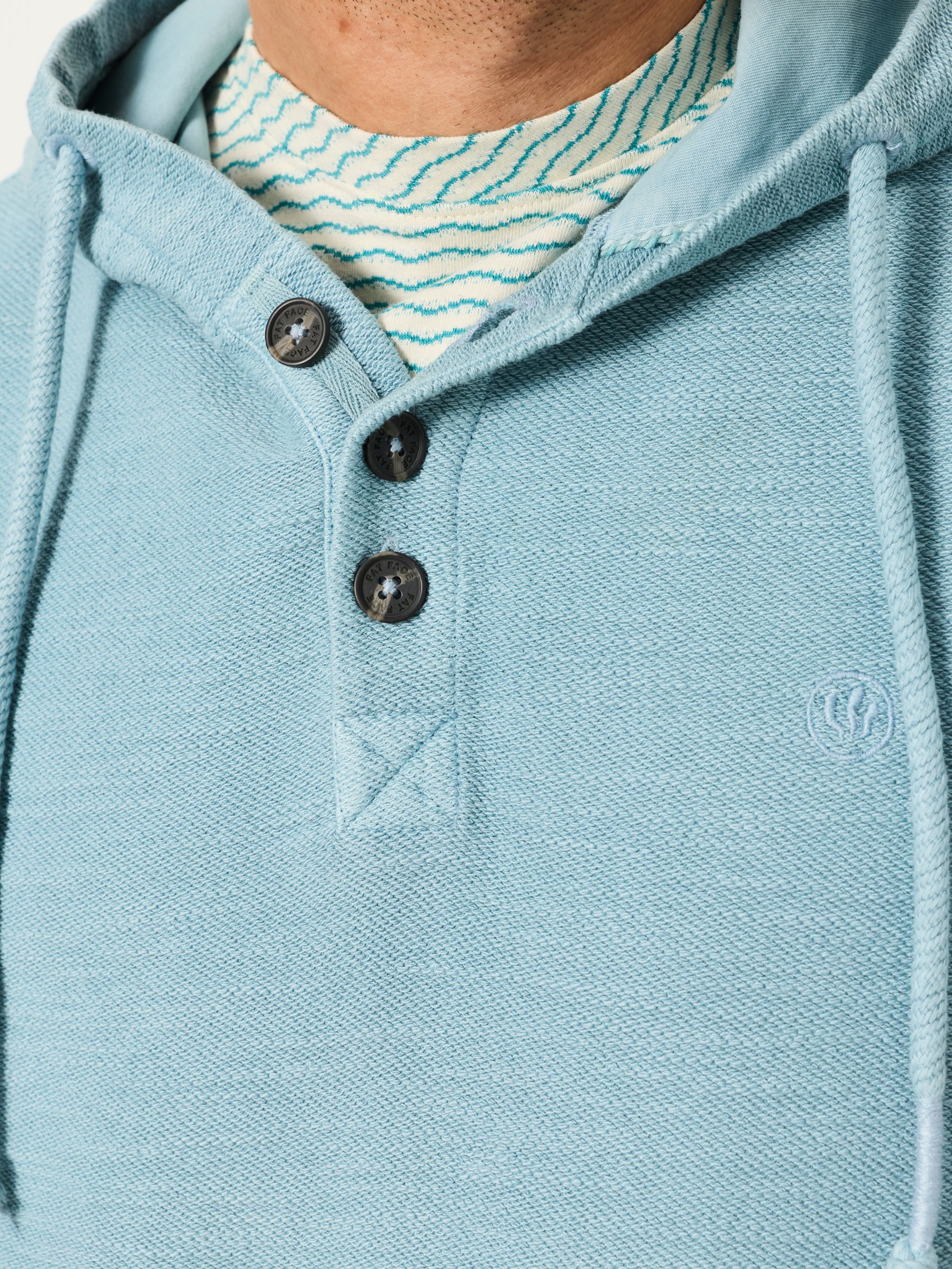 Chambray Blue Beach Half Neck Hoodie - Image 4 of 6