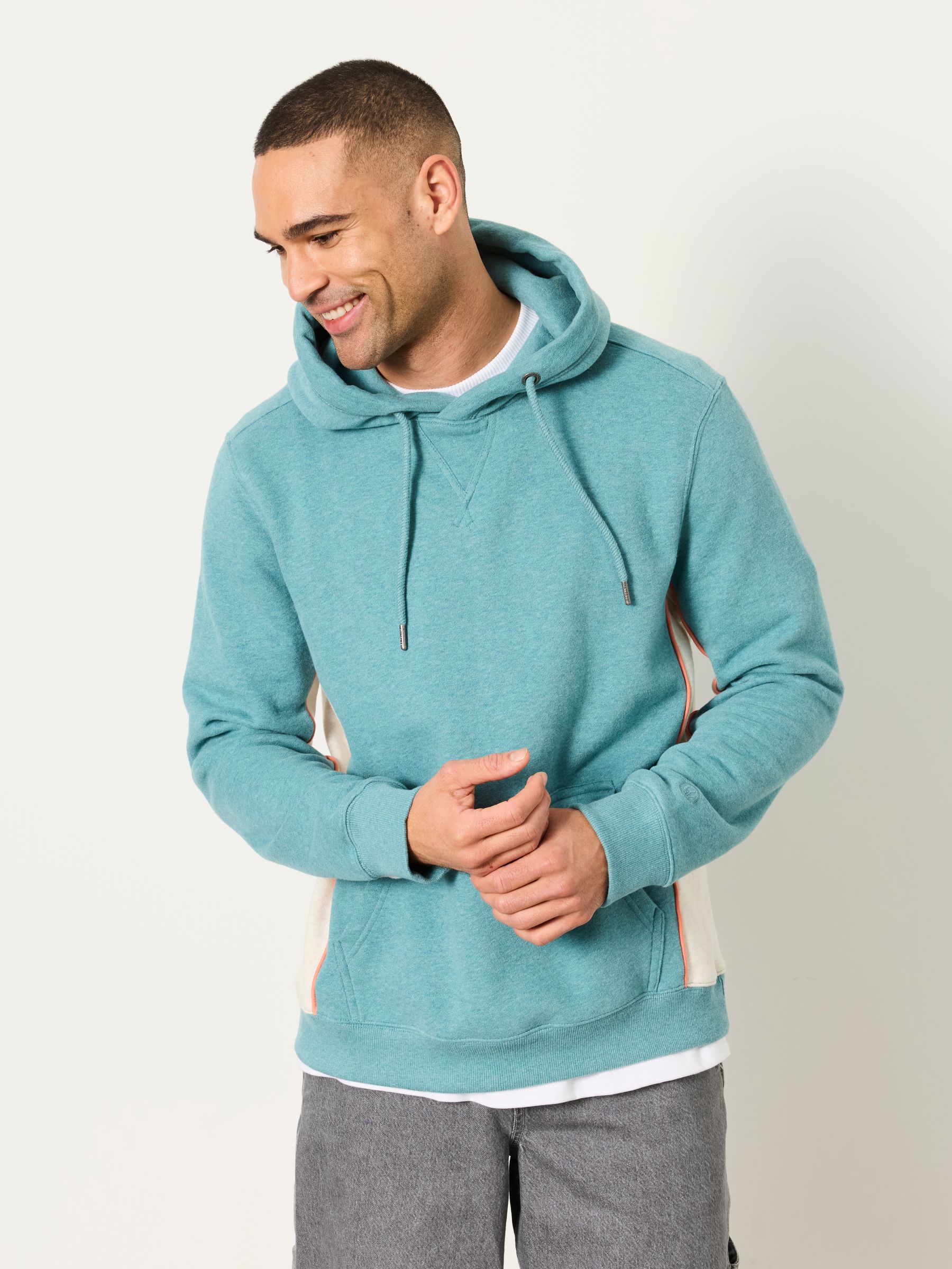 Brooke Teal Blue Colourblock Hoodie - Image 1 of 5
