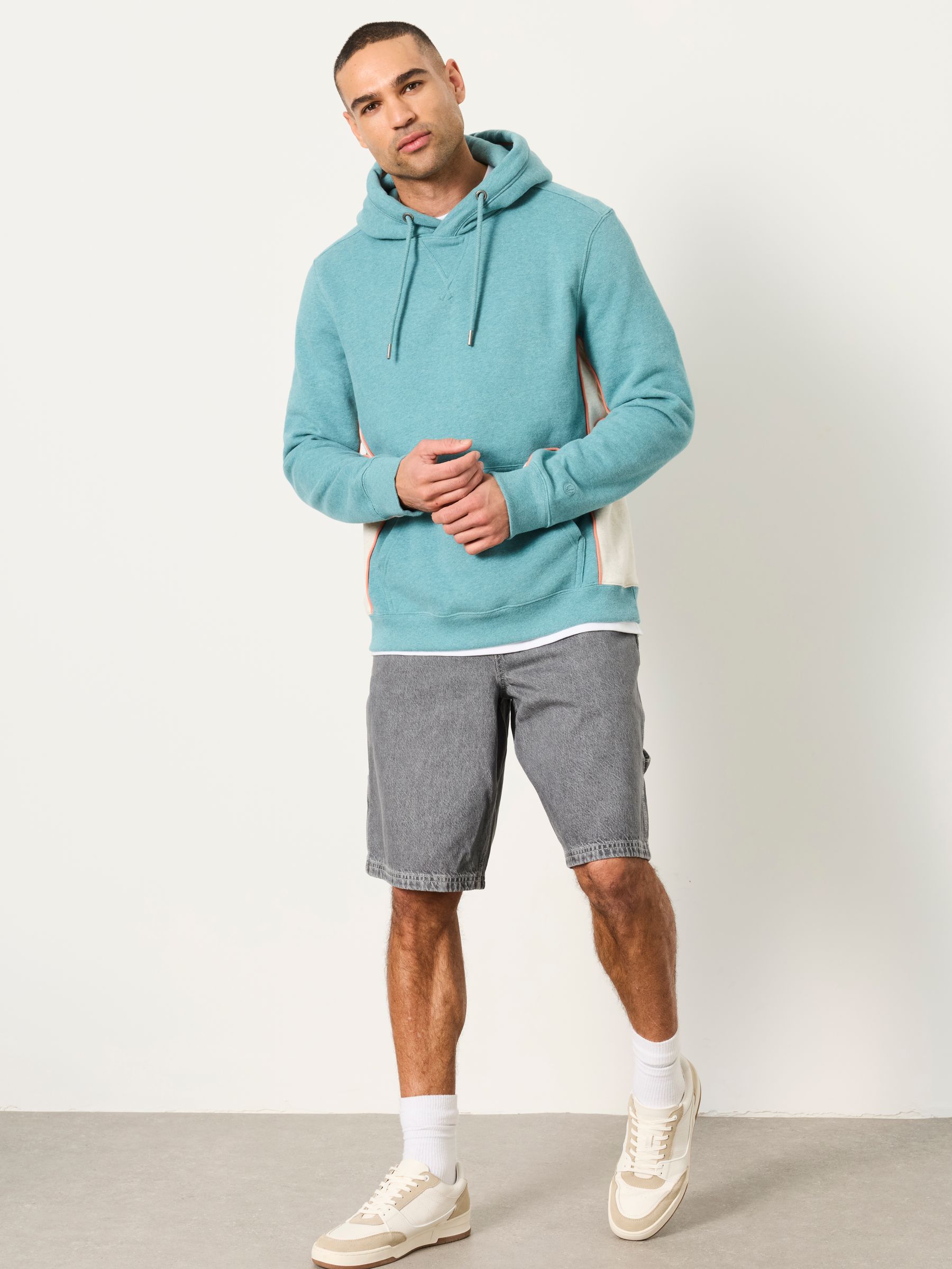 Brooke Teal Blue Colourblock Hoodie - Image 3 of 5