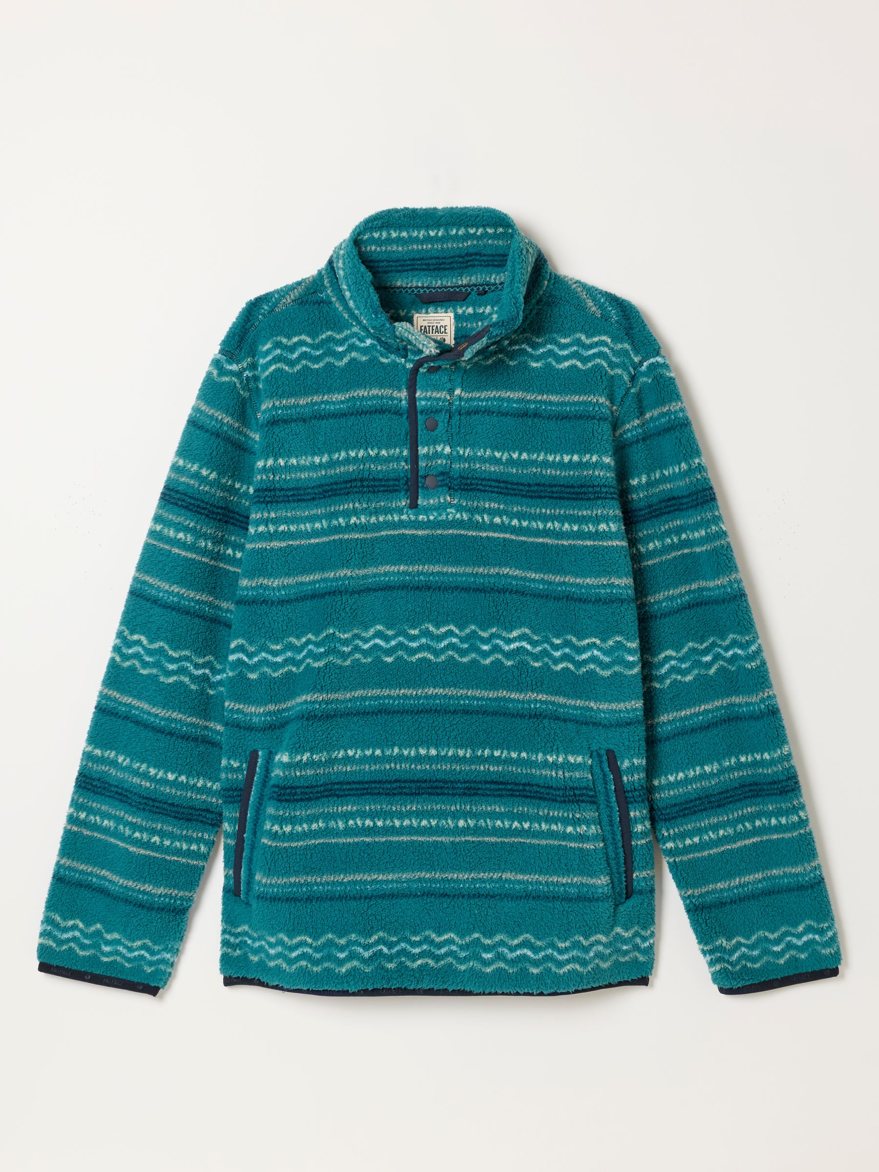 Light Teal Printed Quarter Neck Fleece - Image 6 of 6