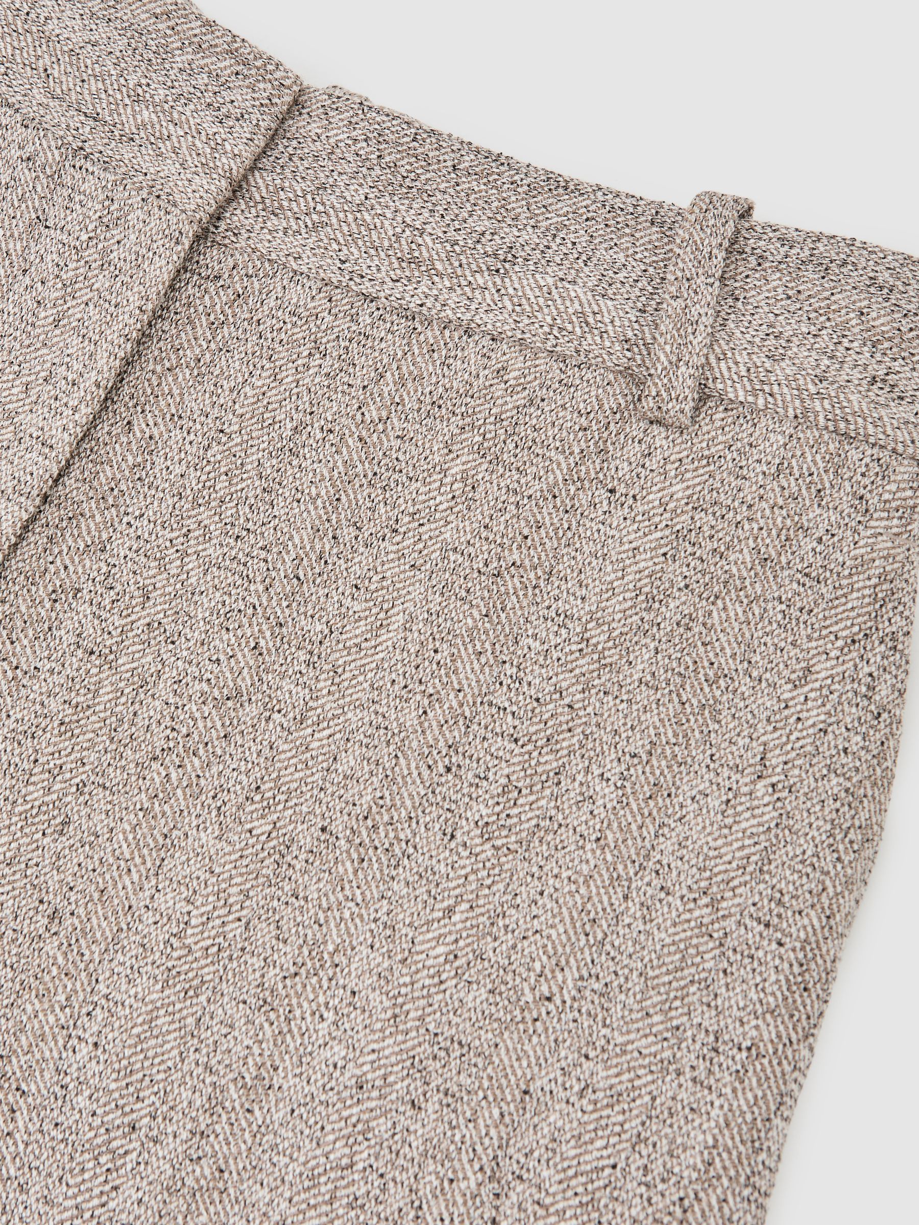 Wide-Leg Textured Tailored Trousers in Grey - image 3