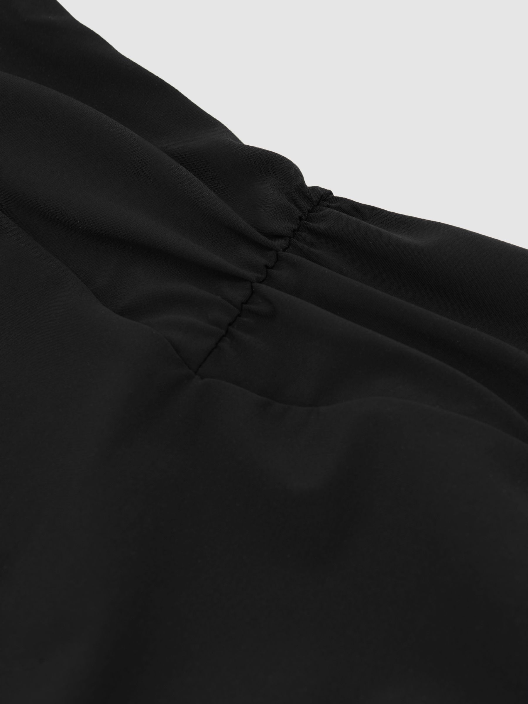 High-Waisted Ruched Bikini Bottoms in Black - image 2