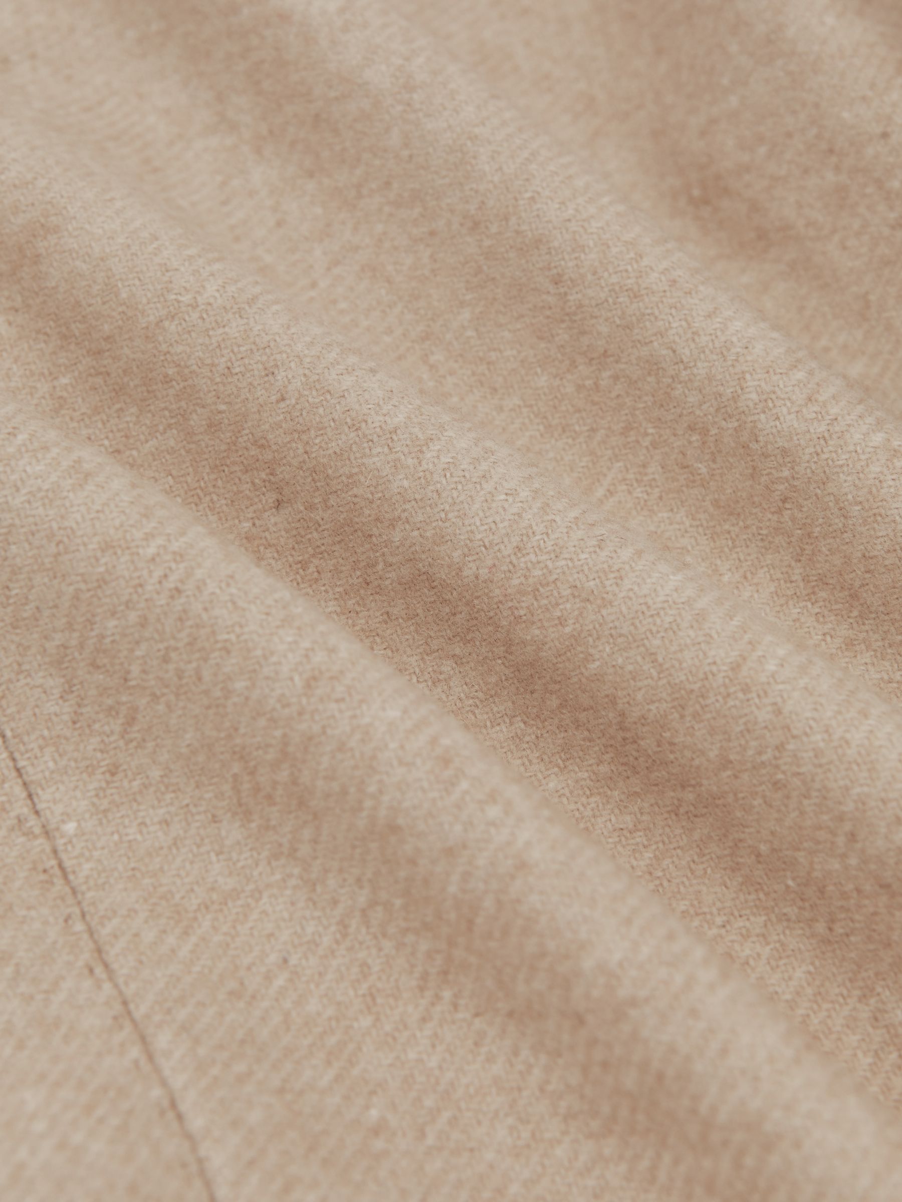 Flannel Single-Breasted Blazer Tailored-Fit with Wool in Oatmeal Brown - image 3
