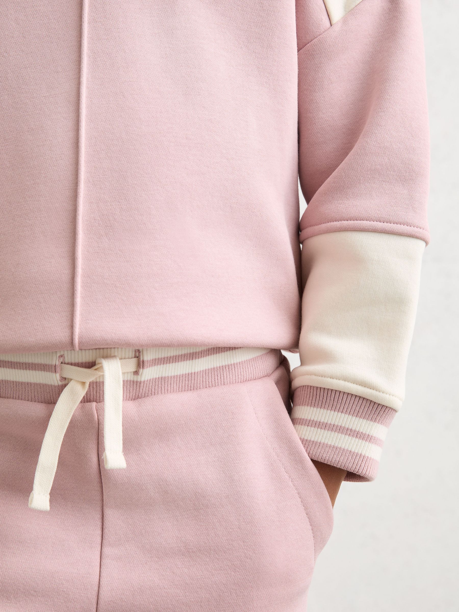 13-14 yrs Cotton-Blend Hoodie and Shorts Set in Pink - Image 4 of 6