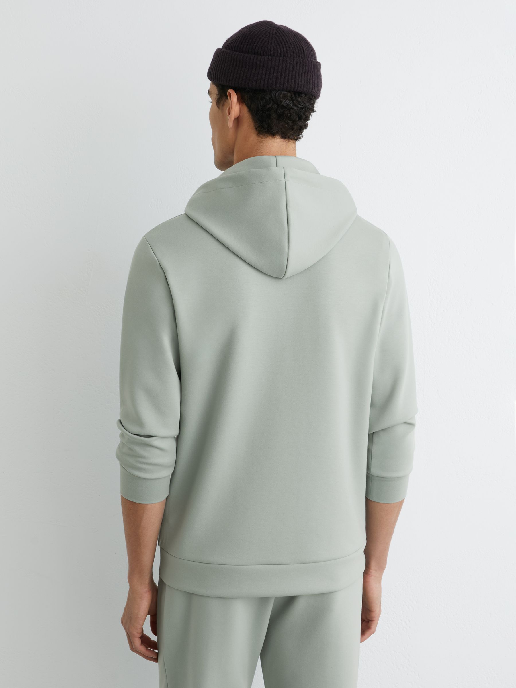 Premium Interlock Drawstring Hoodie in Mint Green - Image 5 of 6