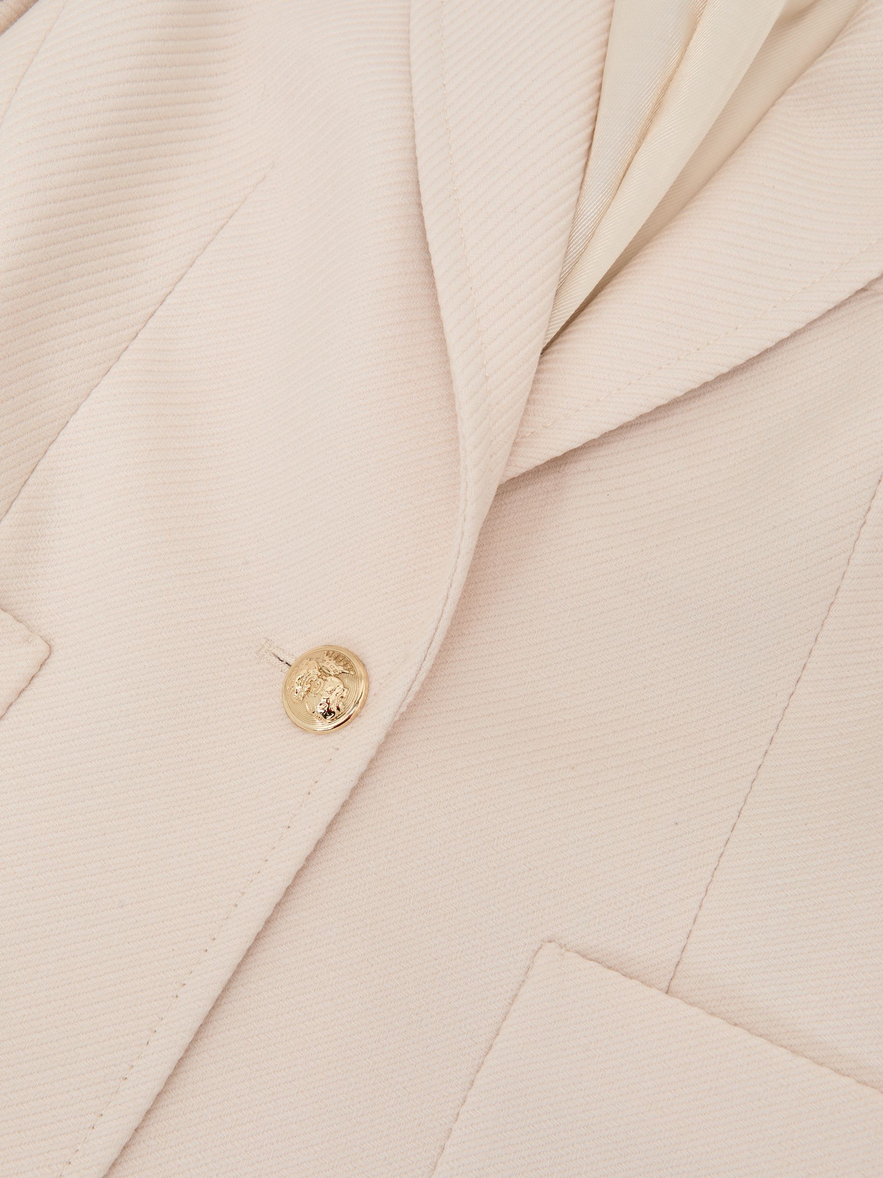 Wool-Blend Single-Breasted Blazer in Cream - Image 6 of 6