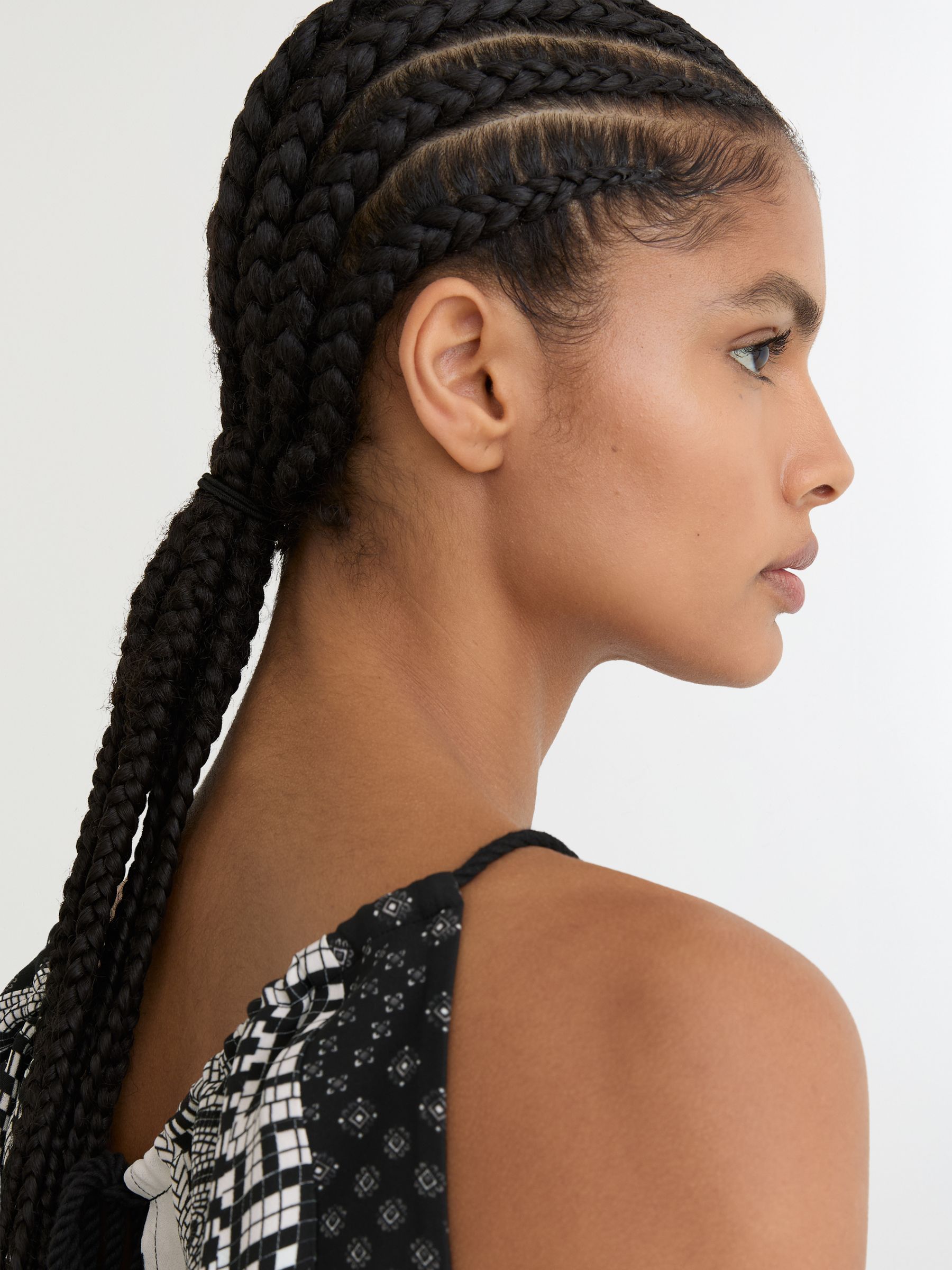 Scarf-Print Wide-Leg Jumpsuit in Black/Ivory - Image 4 of 6