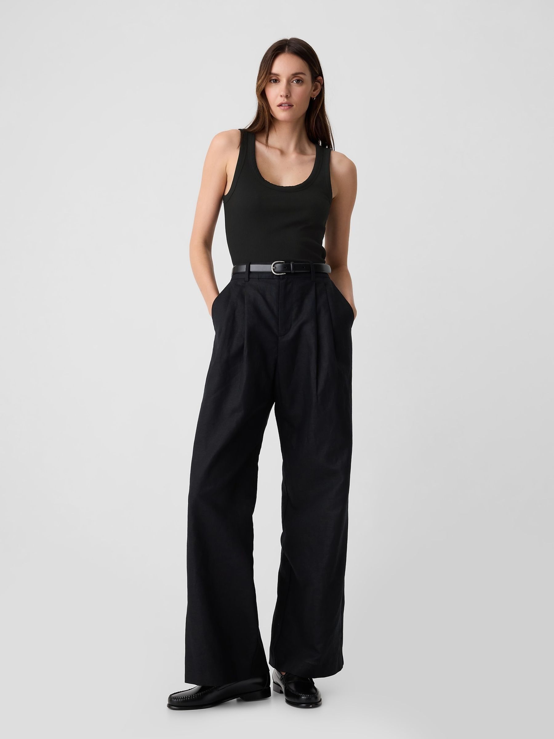 Black Soft Ribbed Sleeveless Vest Top - Image 3 of 5