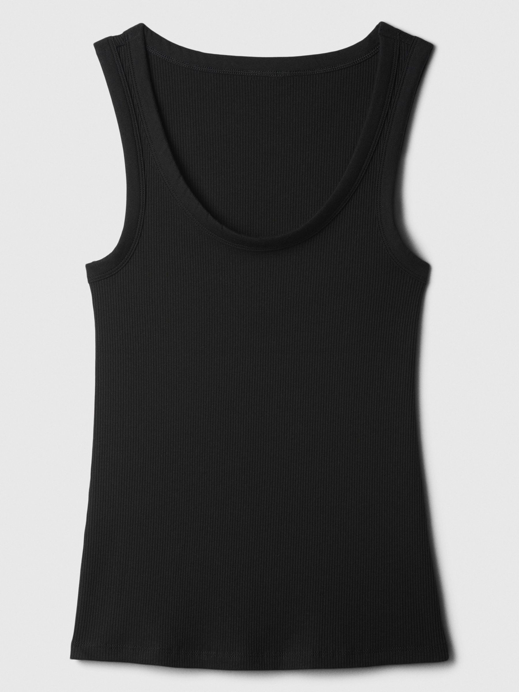 Black Soft Ribbed Sleeveless Vest Top - Image 5 of 5