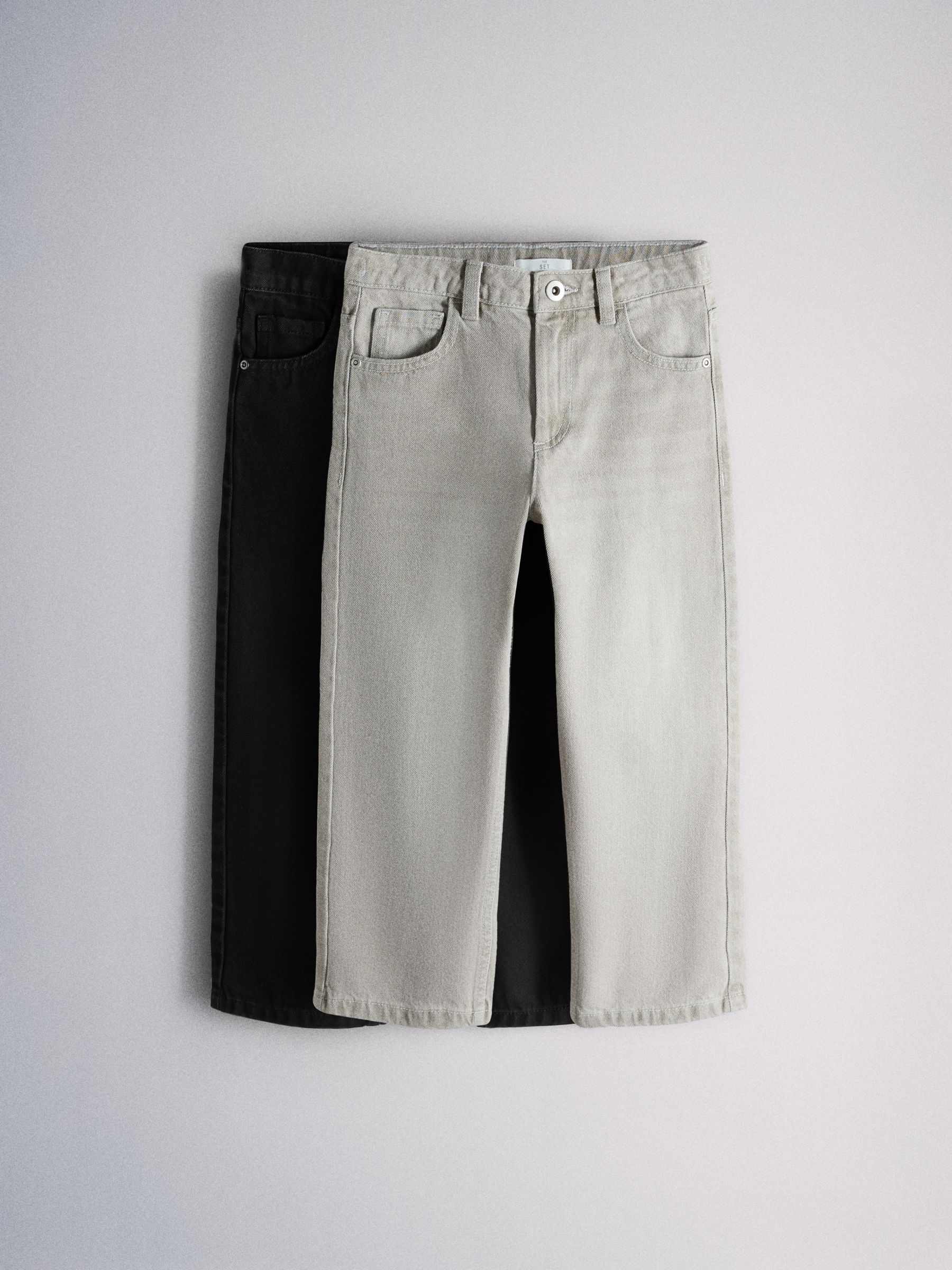 Black/Grey 2 Pack Straight Leg Jeans - Image 1 of 5