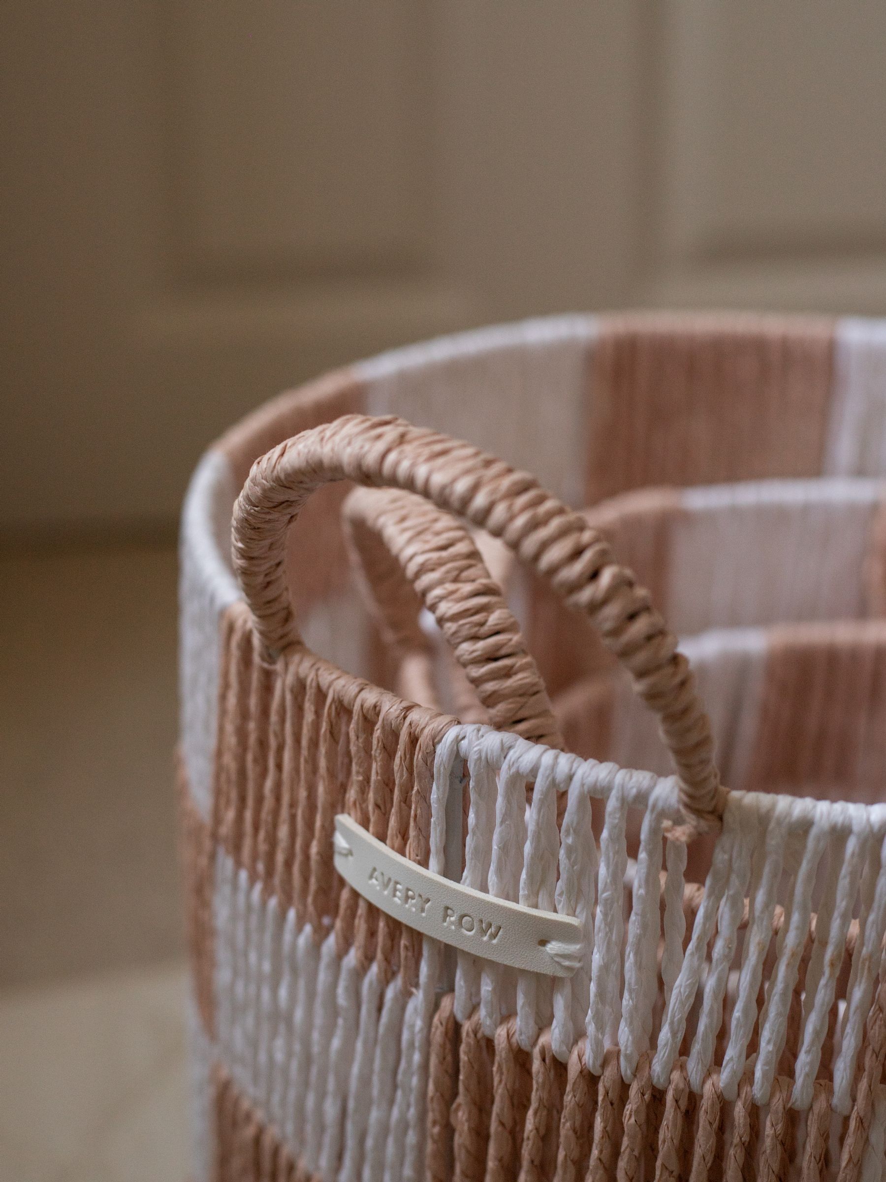 Nude Checkerboard Storage Basket Set of 3 - Image 2 of 4 Nude Checkerboard Storage Basket Set of 3 - Image 2 of 4