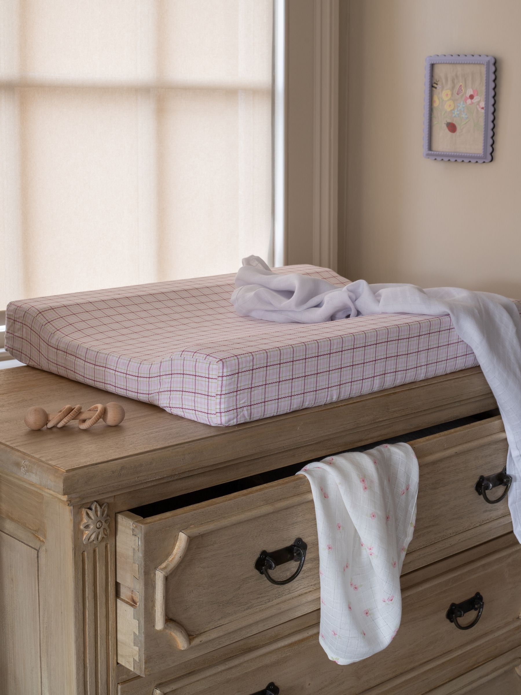 Pink Check Baby Changing Mat - Image 2 of 4