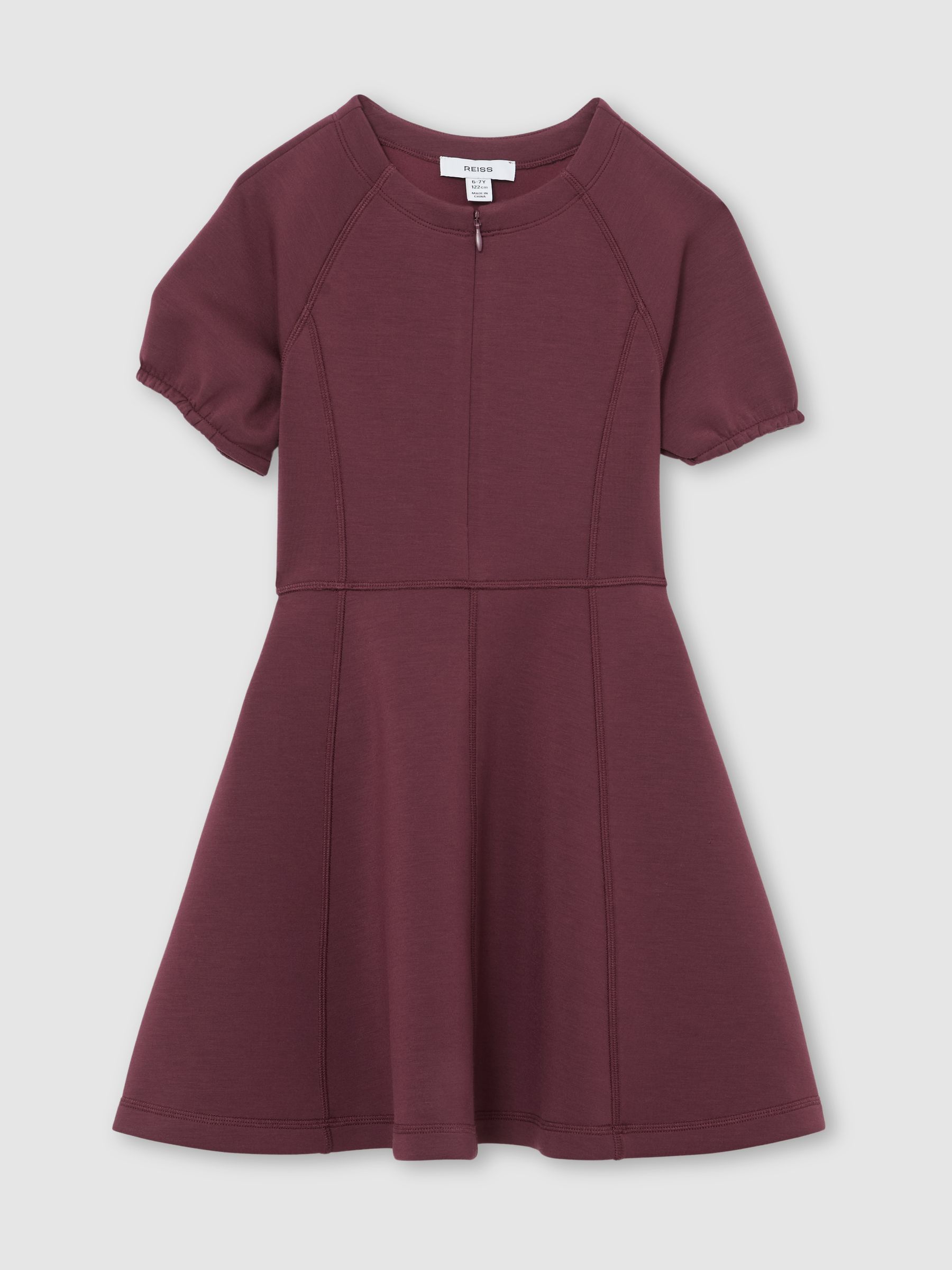 13-14 yrs Premium Interlock-Jersey Dress in Burgundy 13-14 yrs Premium Interlock-Jersey Dress in Burgundy