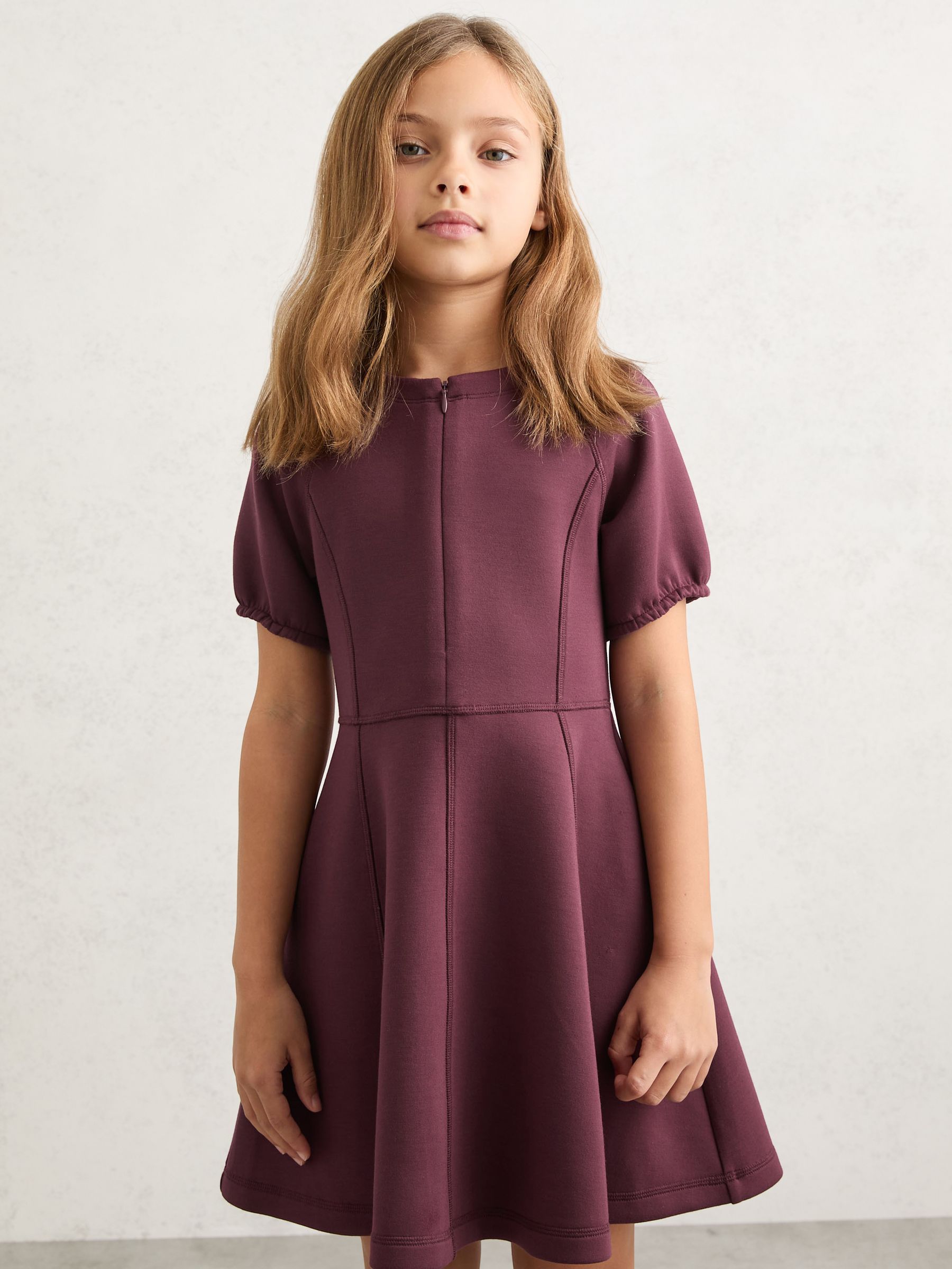 Premium Interlock-Jersey Dress in Burgundy - Bild 3 von 4