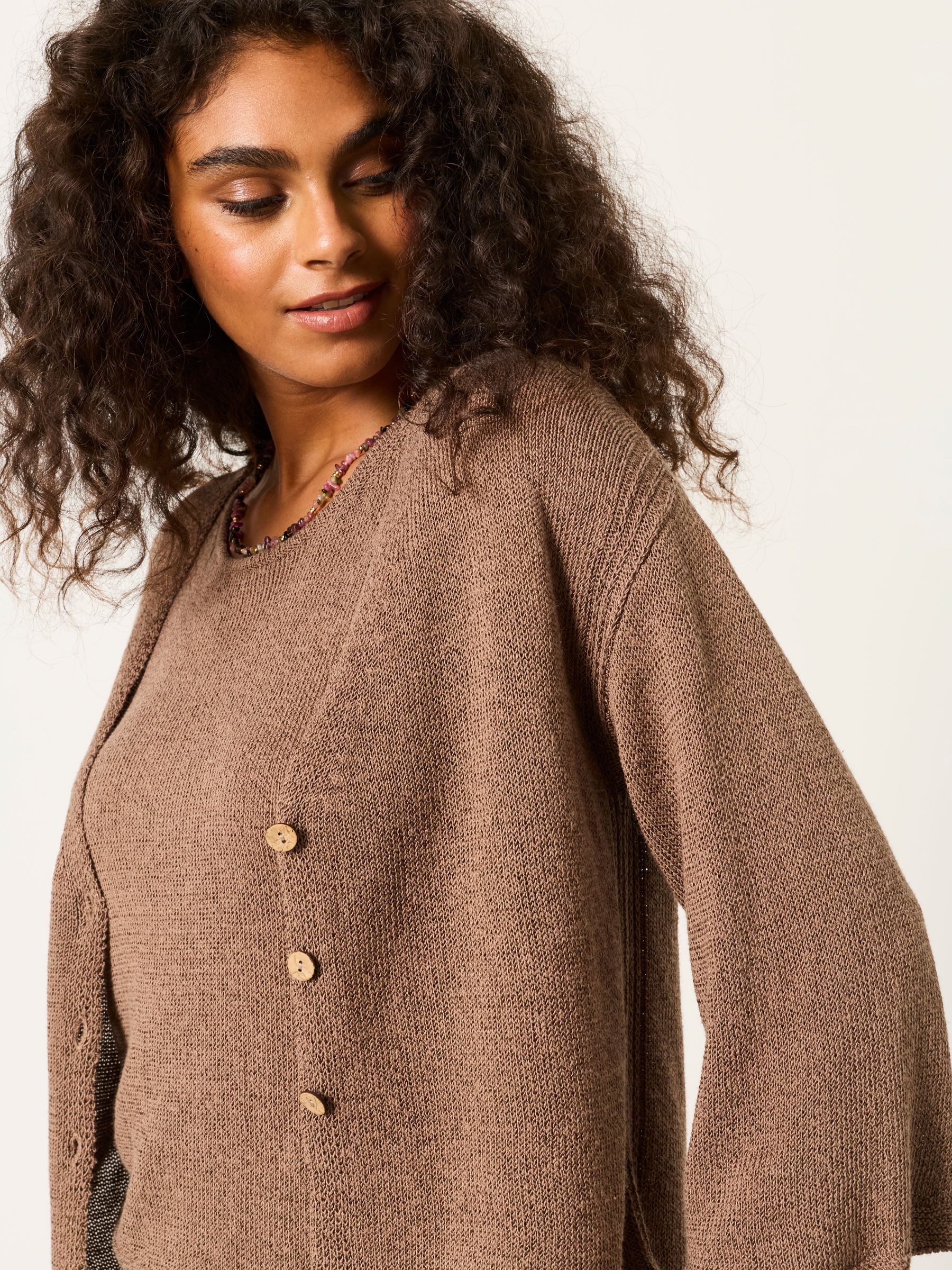 Bree Brown Knitted Cardigan | FatFace USA