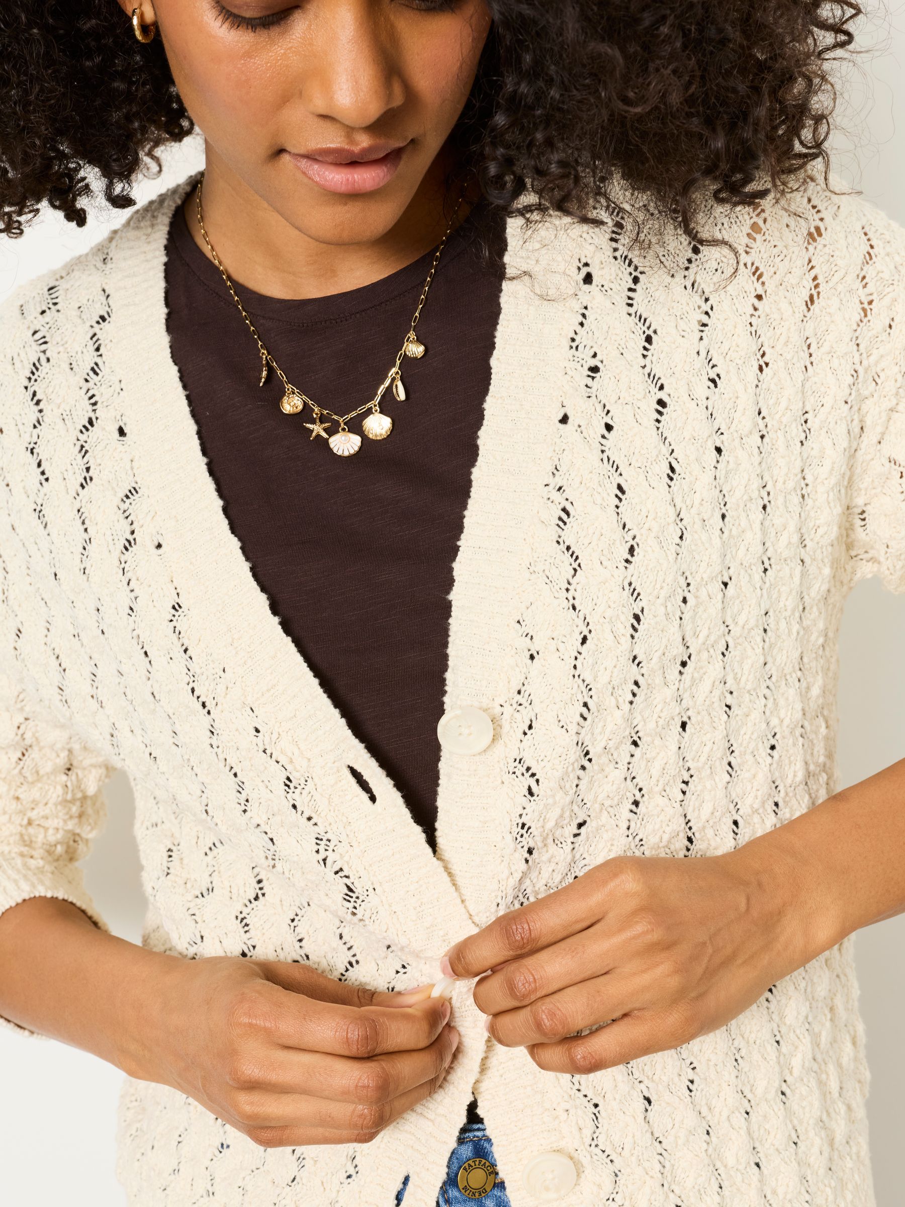 Winnie Natural Knitted Cardigan - Image 4 of 6